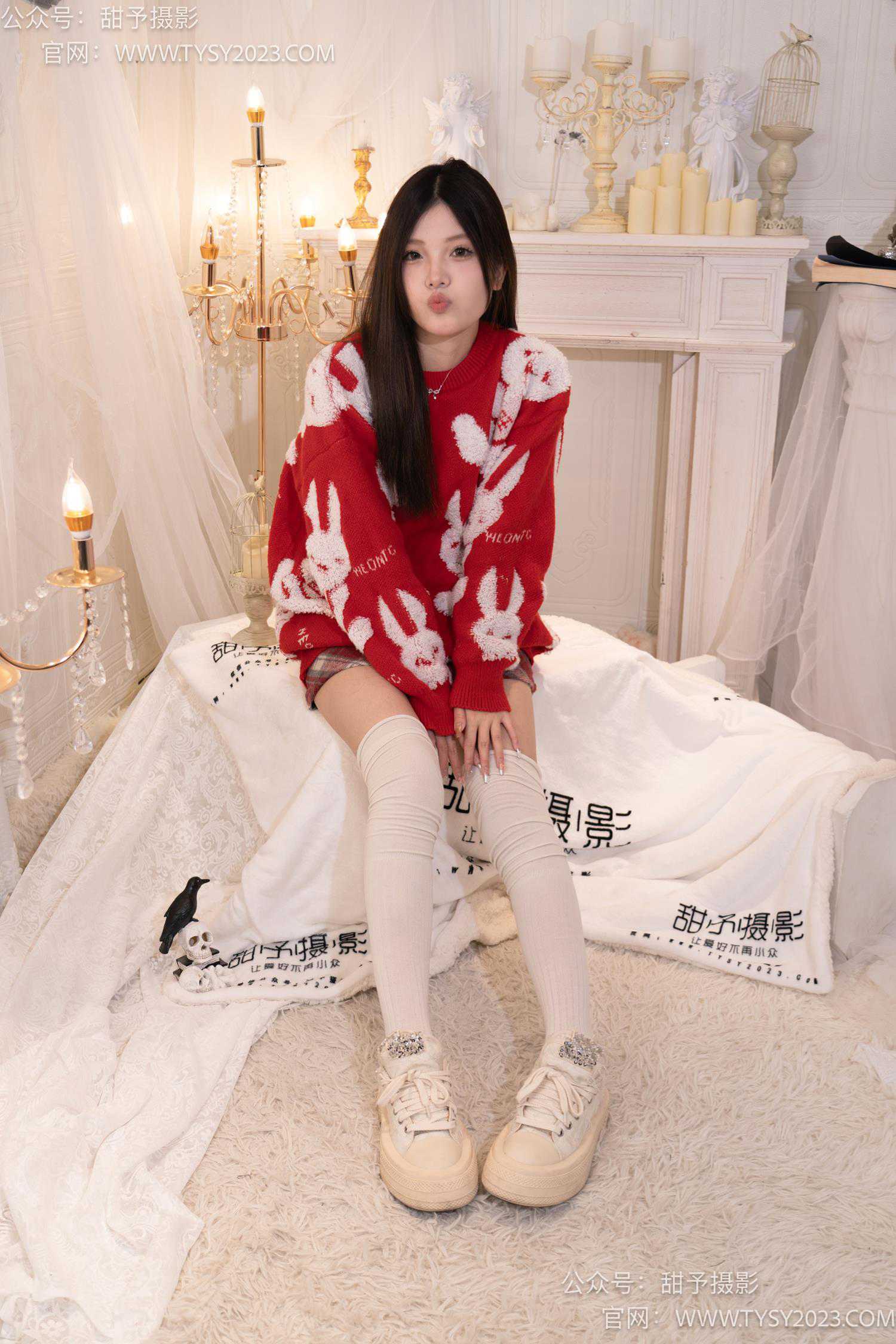 图片[13]-甜予摄影 NO.058 小熊-板鞋、过膝白棉袜、过膝薄白丝[128P] – 速更版-美库