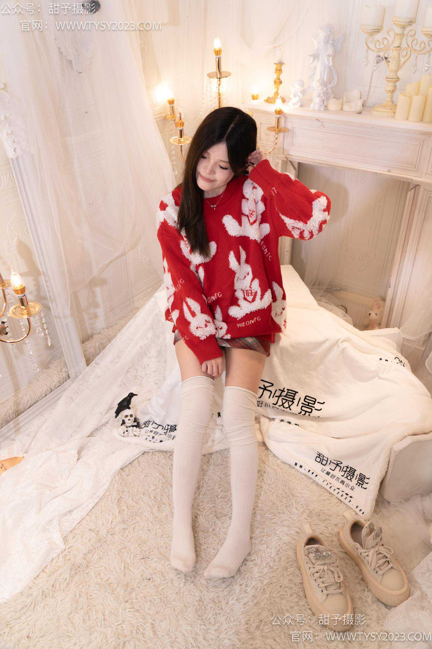 图片[56]-甜予摄影 NO.058 小熊-板鞋、过膝白棉袜、过膝薄白丝[128P] – 速更版-美库