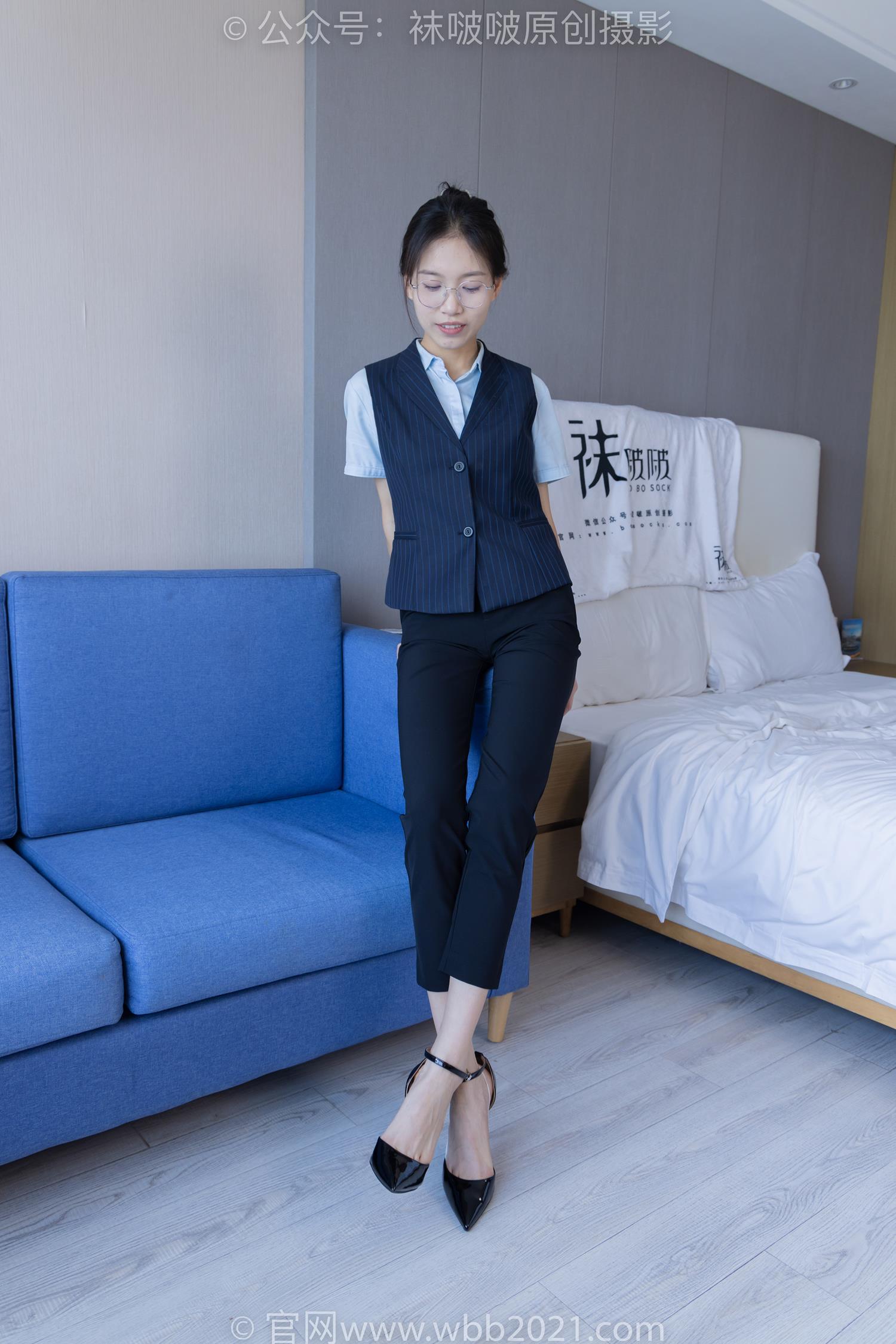 图片[10]-[BoBoSocks袜啵啵]NO.413 芝士-高跟鞋、白色吊带船袜、银行制服[145P] – 速更版-美库