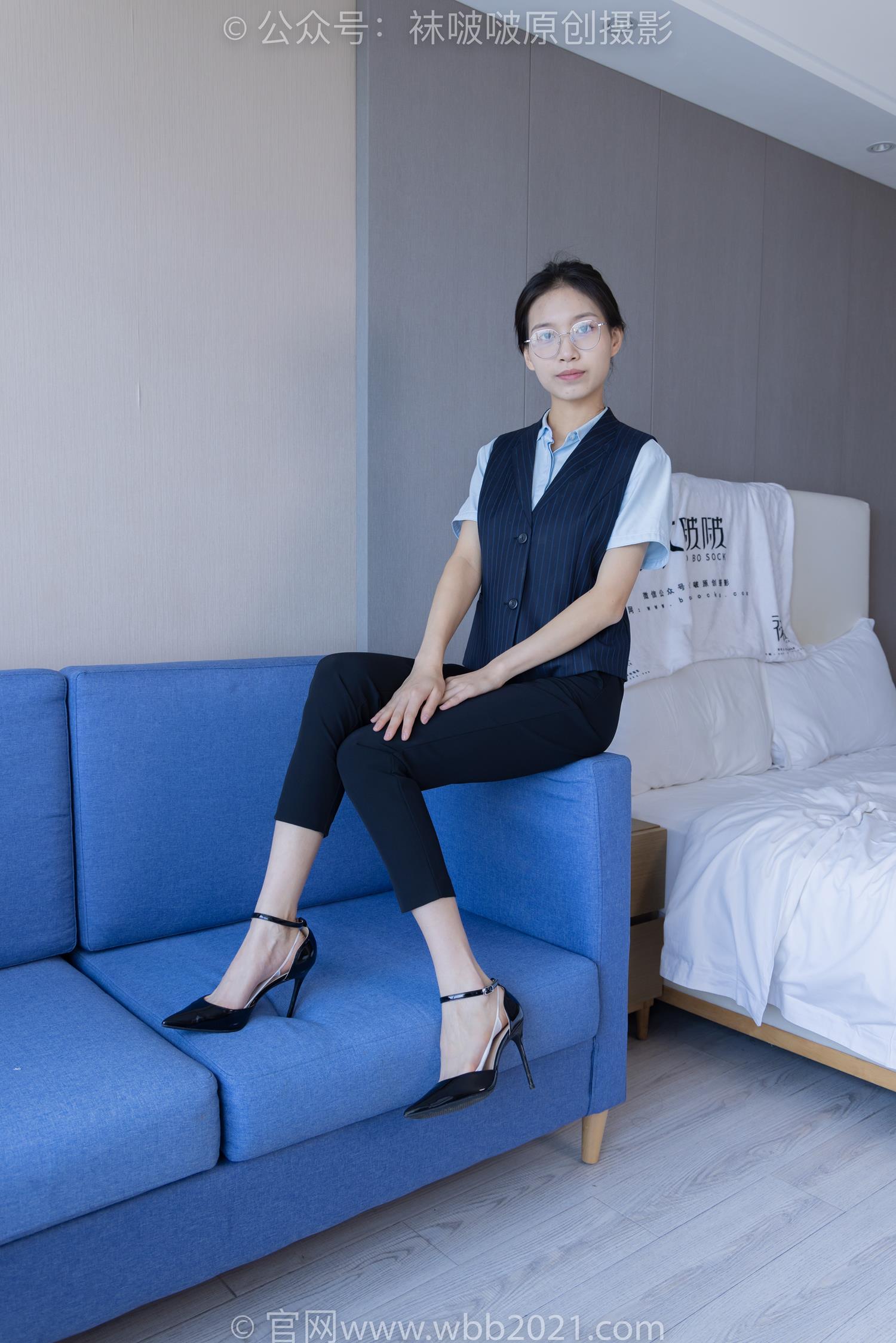 图片[14]-[BoBoSocks袜啵啵]NO.413 芝士-高跟鞋、白色吊带船袜、银行制服[145P] – 速更版-美库