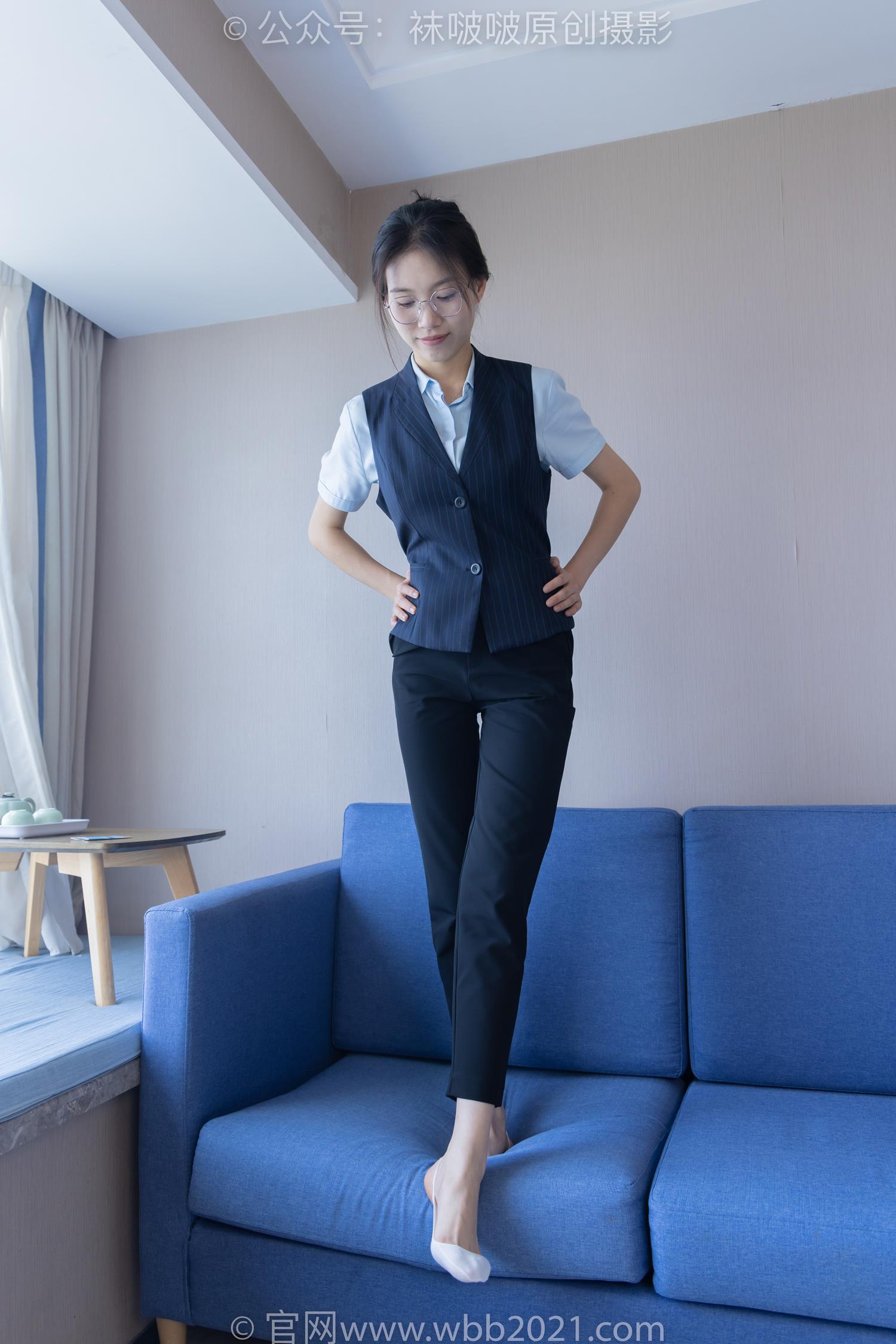 图片[65]-[BoBoSocks袜啵啵]NO.413 芝士-高跟鞋、白色吊带船袜、银行制服[145P] – 速更版-美库