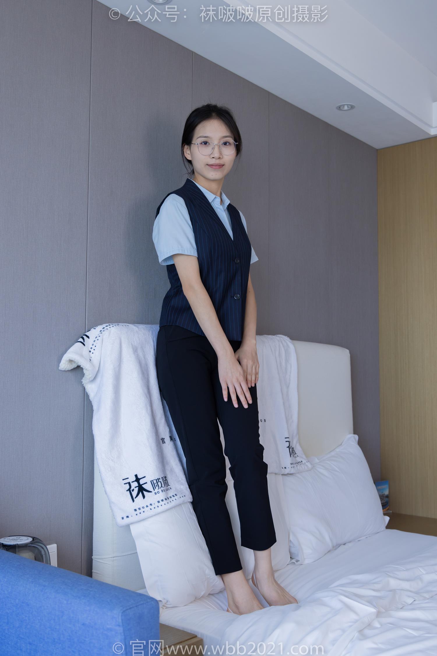 图片[123]-[BoBoSocks袜啵啵]NO.413 芝士-高跟鞋、白色吊带船袜、银行制服[145P] – 速更版-美库