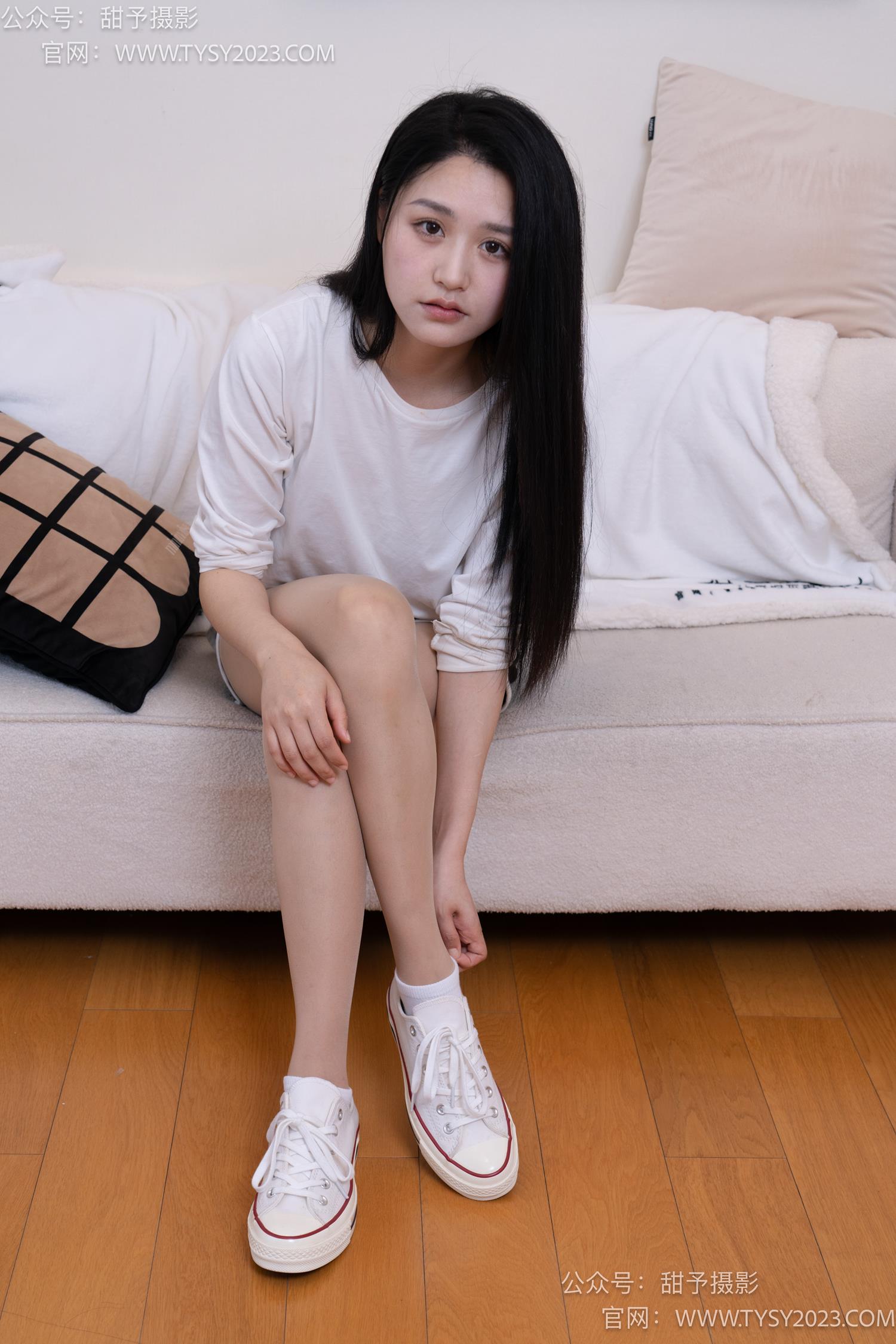 图片[17]-甜予摄影 NO.061 澜澜-帆布鞋、白棉袜、肉丝[128P] – 速更版-美库