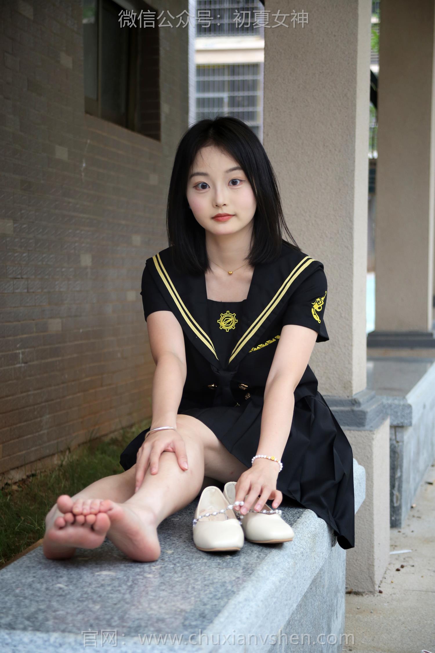 图片[11]-初夏女神 NO.216 双双 黑系水手服[100P] – 速更版-美库