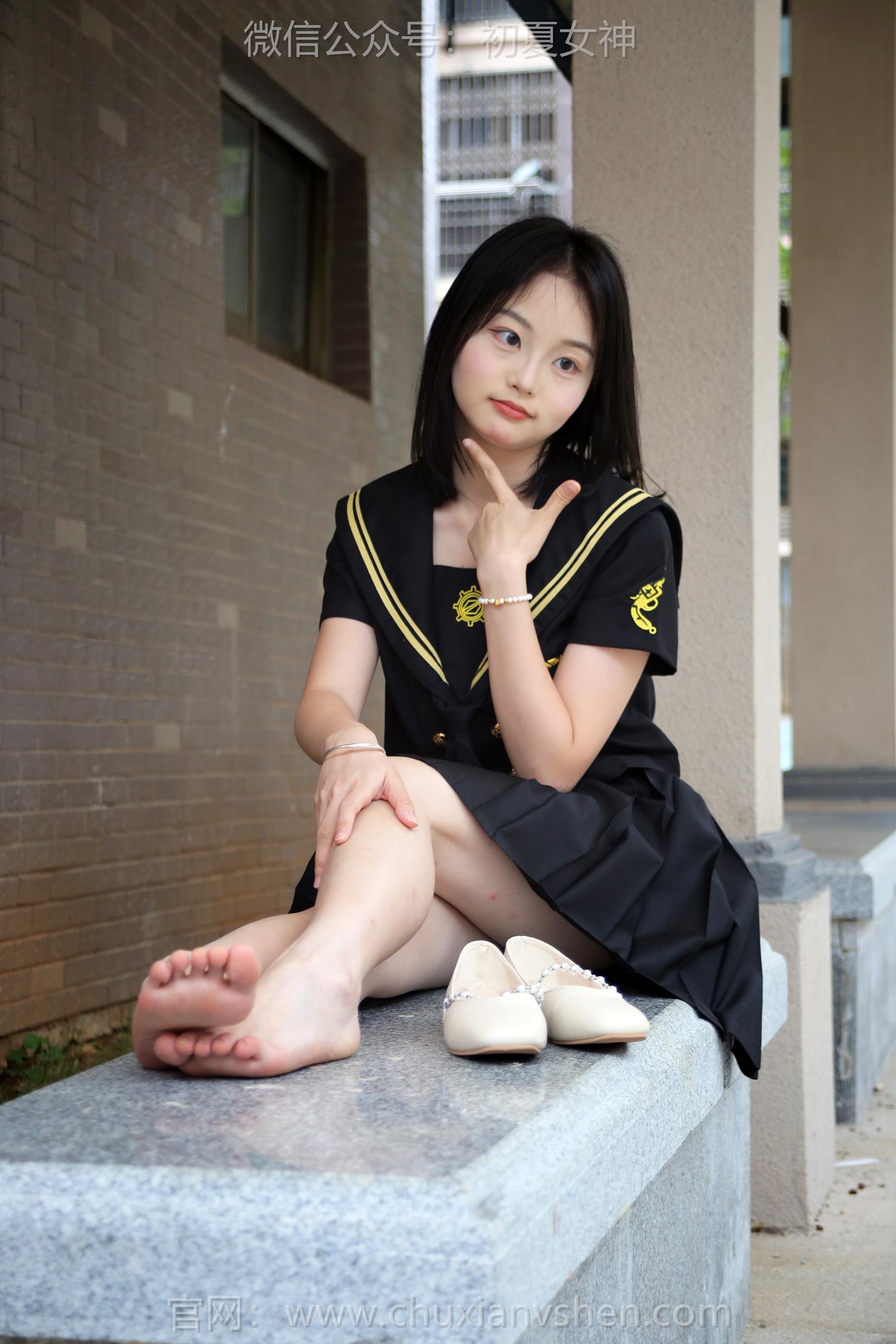 图片[13]-初夏女神 NO.216 双双 黑系水手服[100P] – 速更版-美库