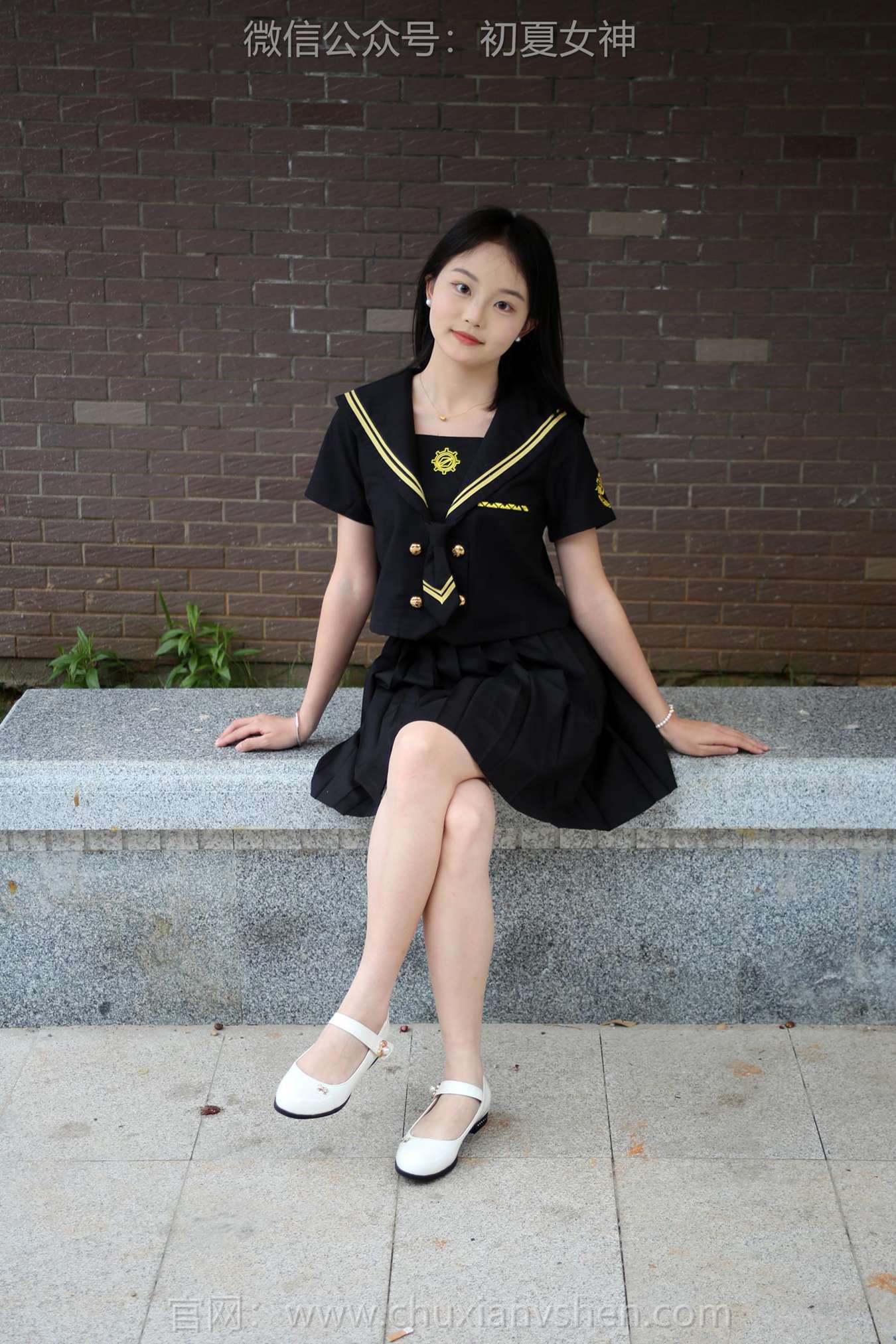 图片[16]-初夏女神 NO.216 双双 黑系水手服[100P] – 速更版-美库