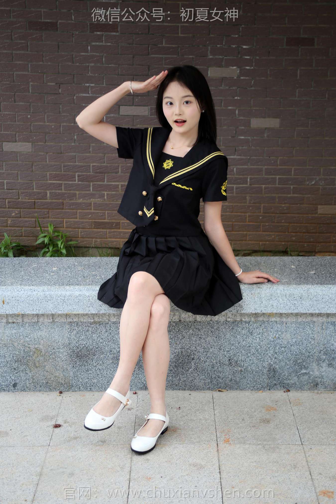 图片[17]-初夏女神 NO.216 双双 黑系水手服[100P] – 速更版-美库