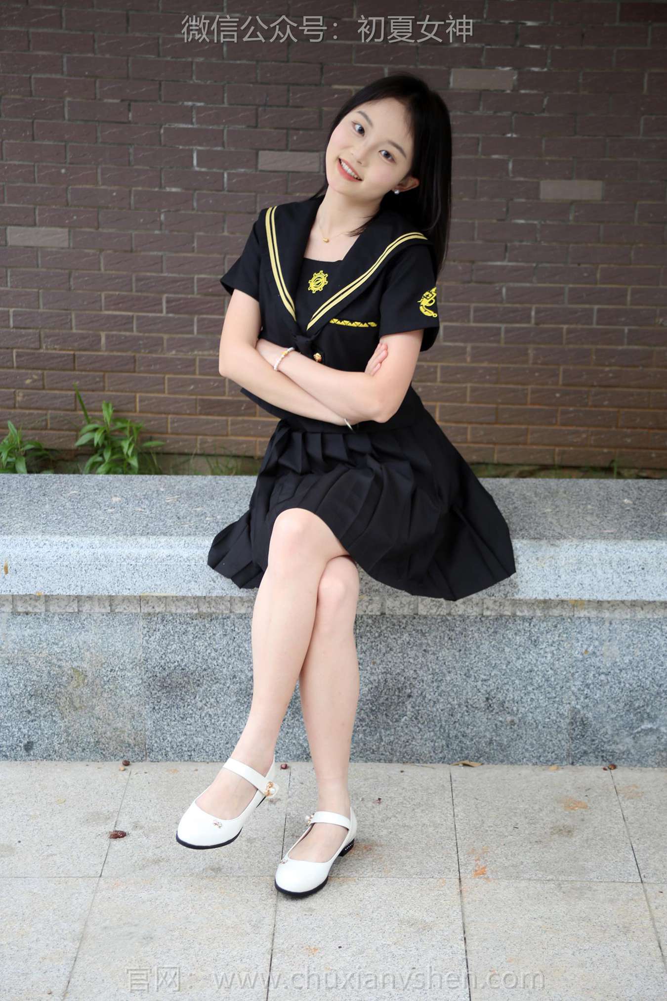 图片[18]-初夏女神 NO.216 双双 黑系水手服[100P] – 速更版-美库