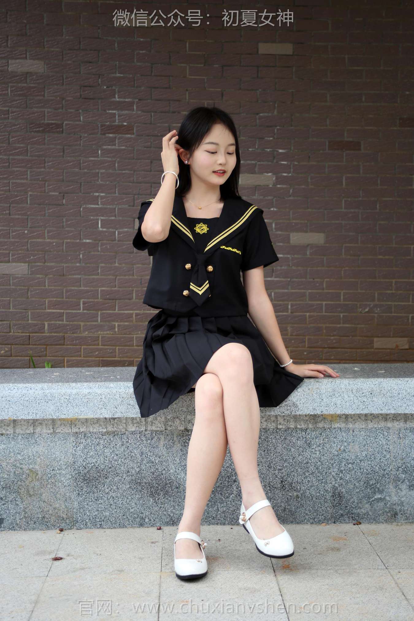 图片[19]-初夏女神 NO.216 双双 黑系水手服[100P] – 速更版-美库