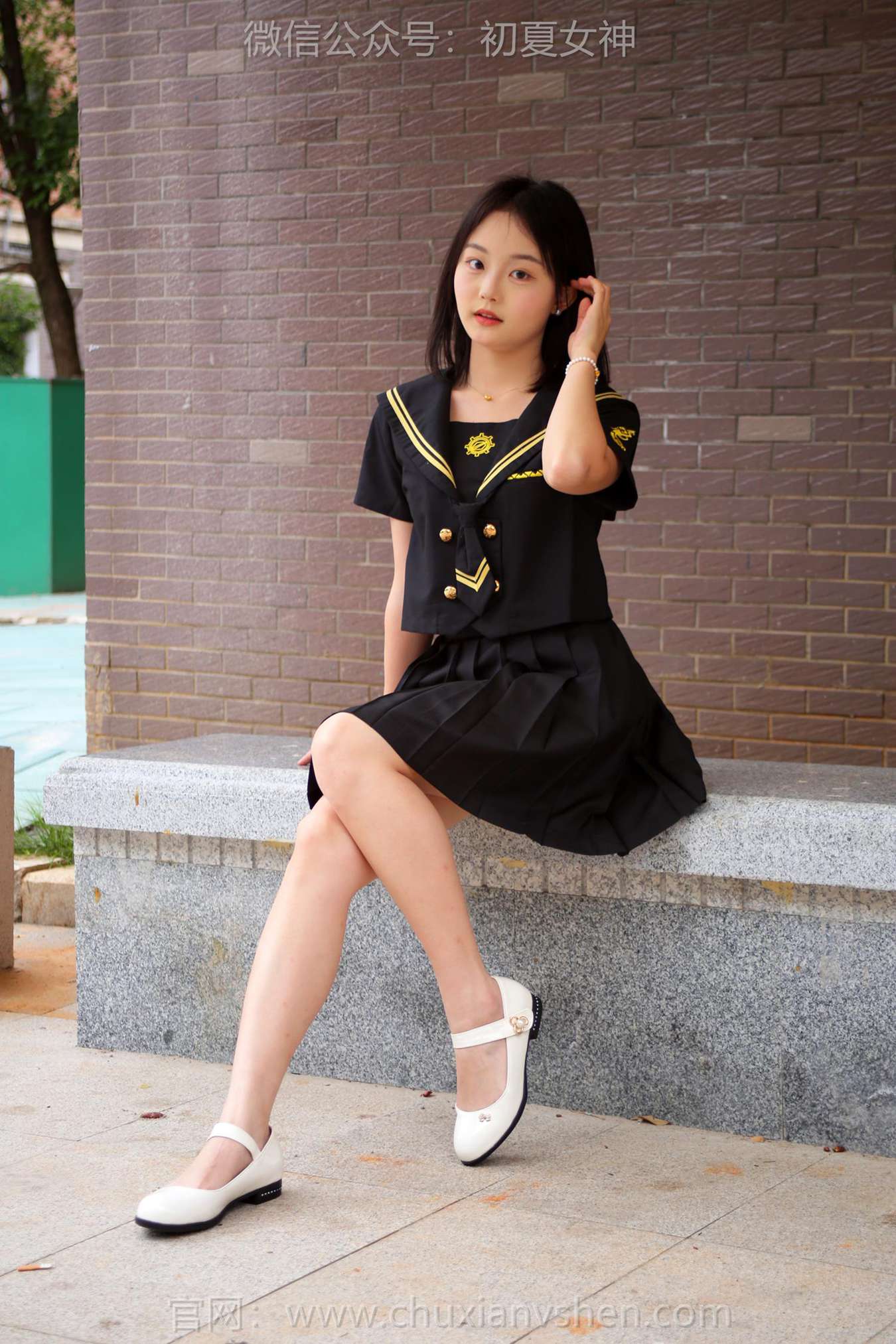 图片[21]-初夏女神 NO.216 双双 黑系水手服[100P] – 速更版-美库