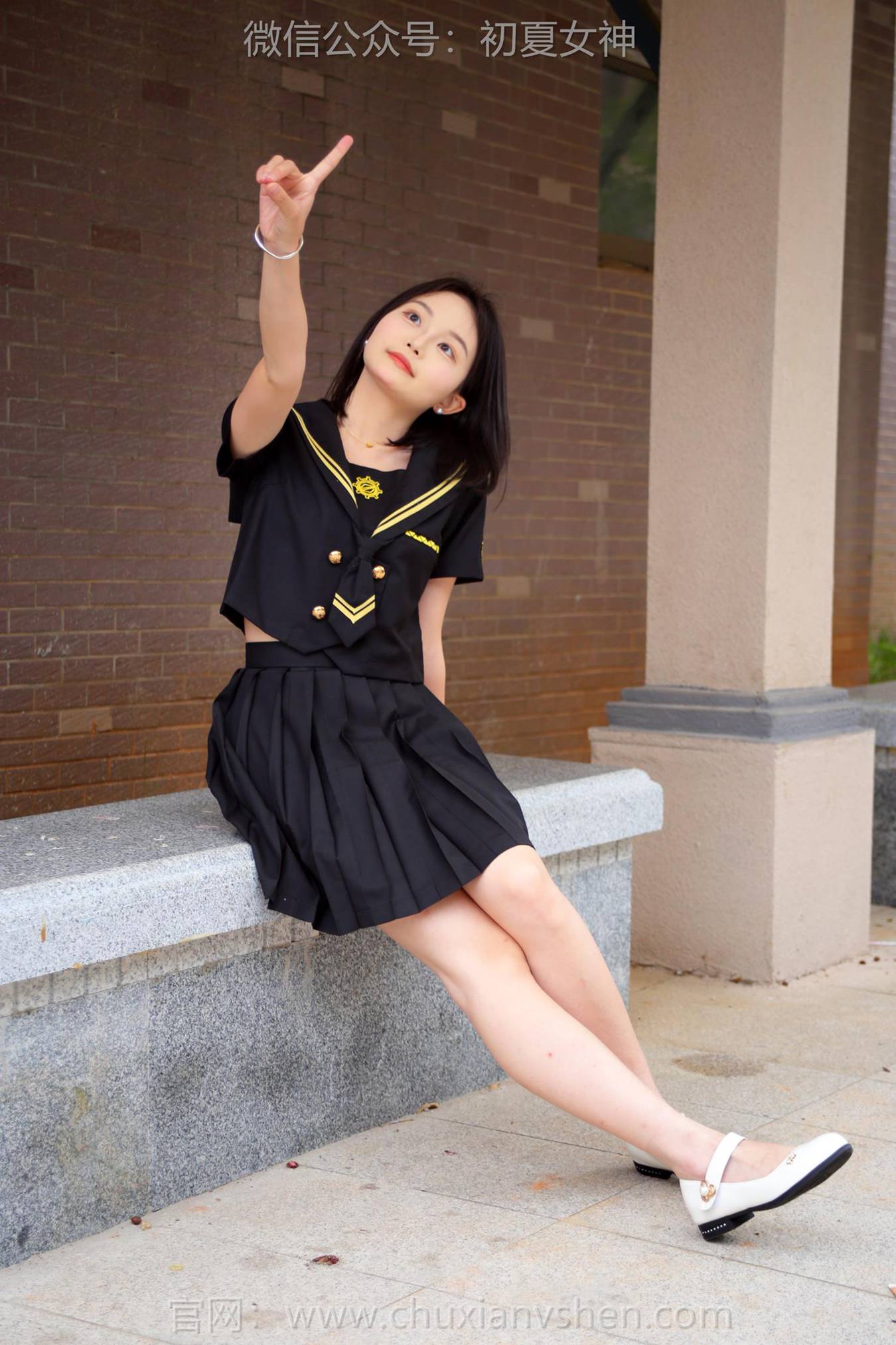 图片[26]-初夏女神 NO.216 双双 黑系水手服[100P] – 速更版-美库