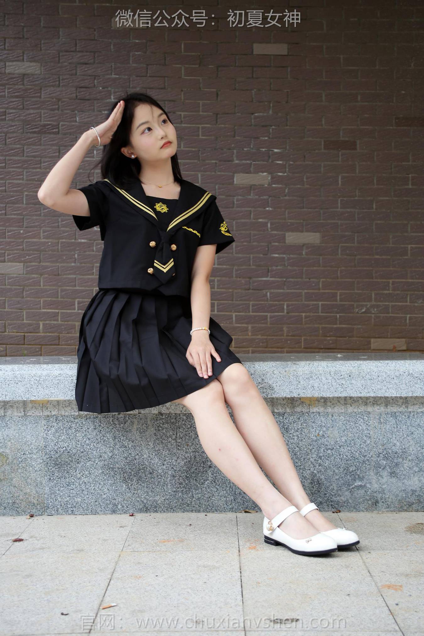 图片[35]-初夏女神 NO.216 双双 黑系水手服[100P] – 速更版-美库