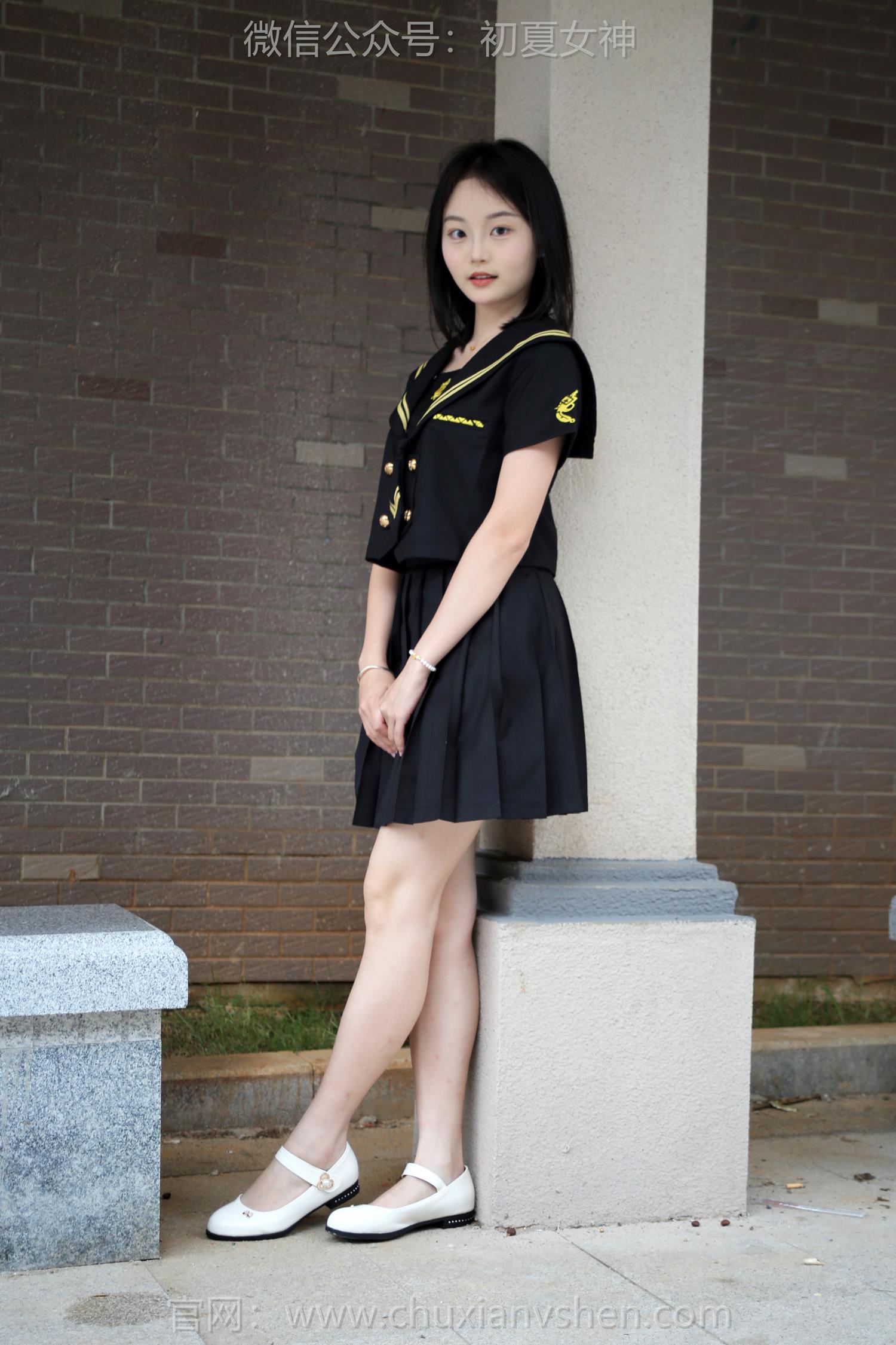 图片[39]-初夏女神 NO.216 双双 黑系水手服[100P] – 速更版-美库