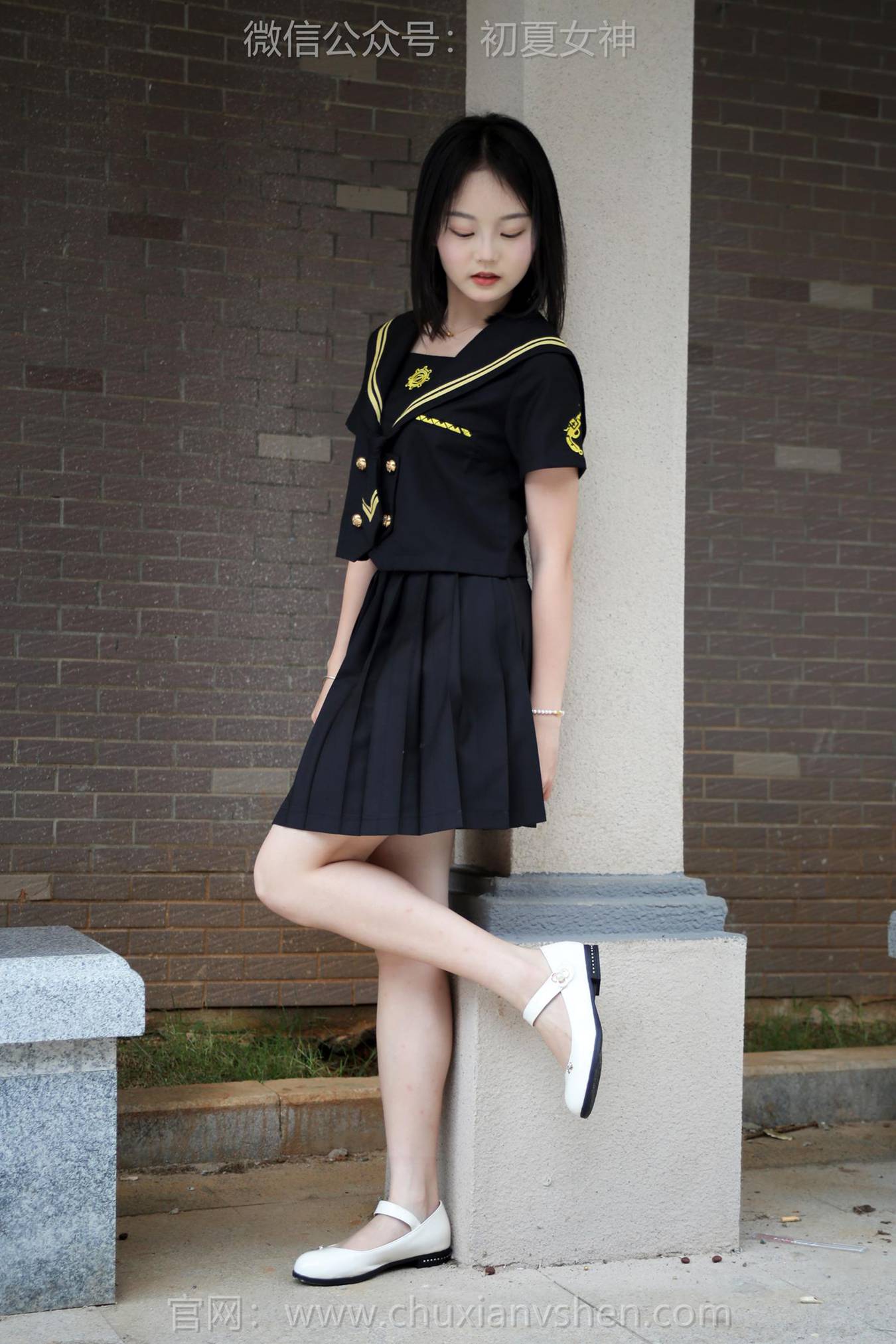 图片[40]-初夏女神 NO.216 双双 黑系水手服[100P] – 速更版-美库