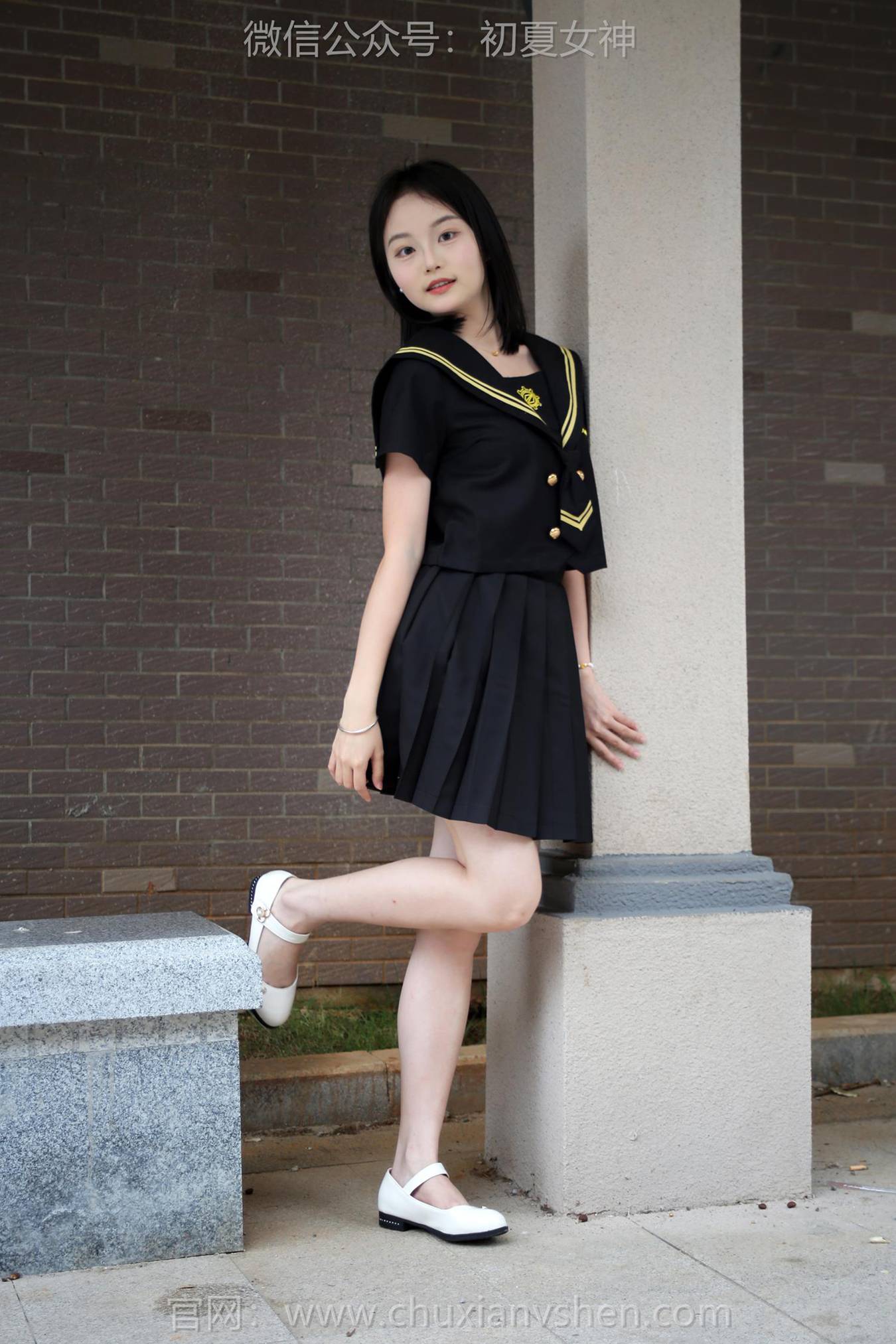 图片[42]-初夏女神 NO.216 双双 黑系水手服[100P] – 速更版-美库