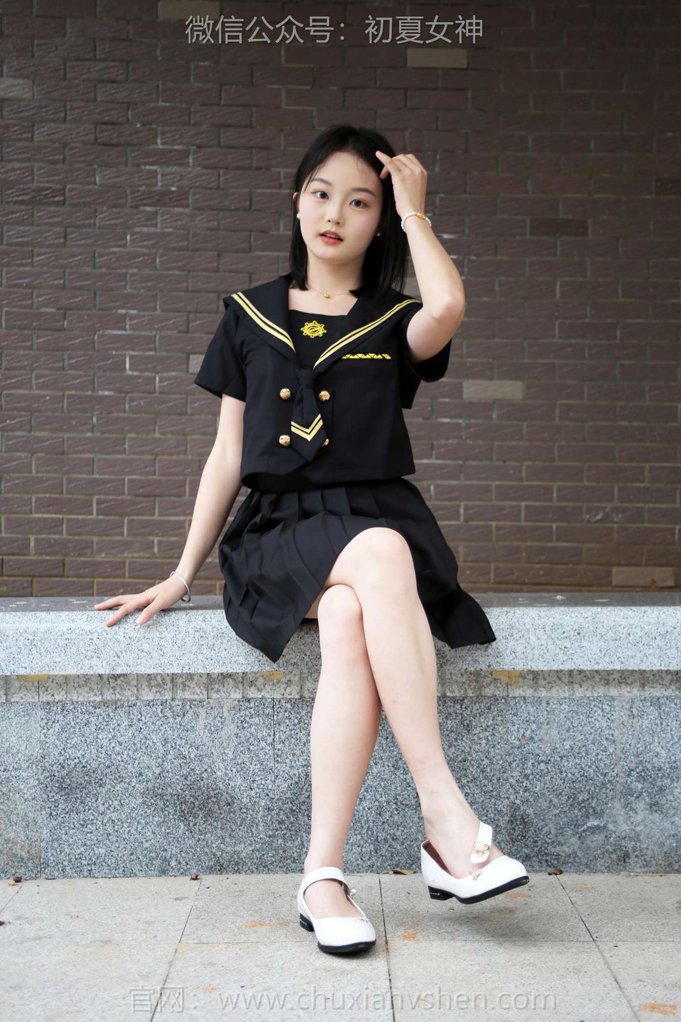 图片[46]-初夏女神 NO.216 双双 黑系水手服[100P] – 速更版-美库