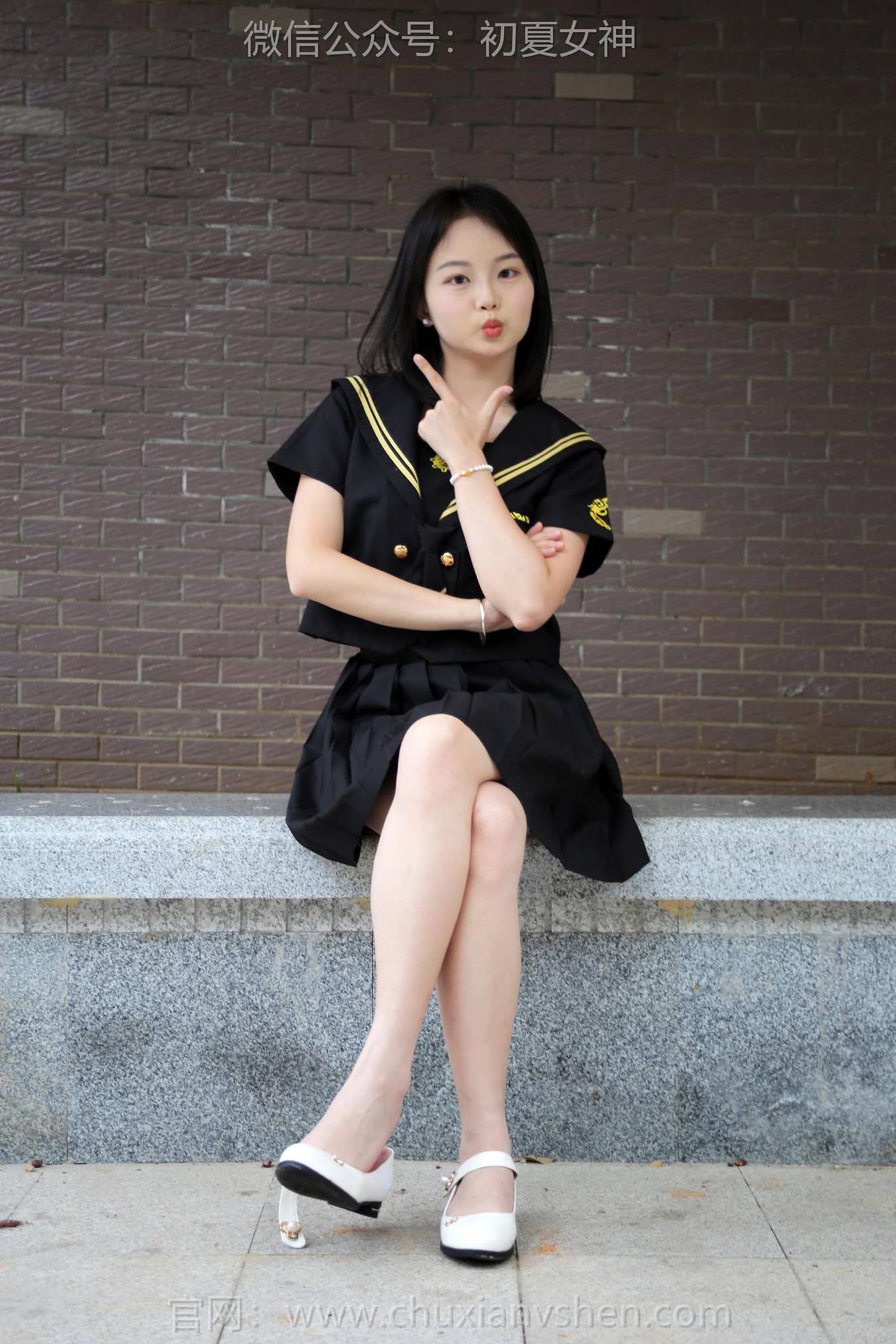 图片[53]-初夏女神 NO.216 双双 黑系水手服[100P] – 速更版-美库