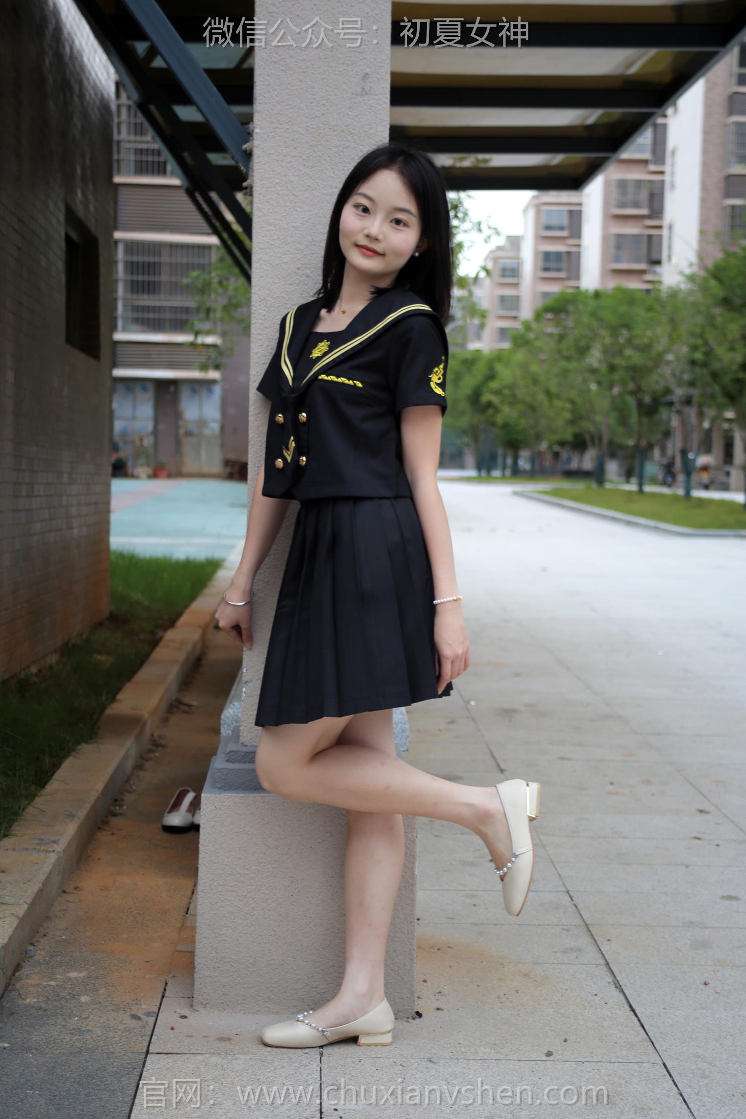 图片[59]-初夏女神 NO.216 双双 黑系水手服[100P] – 速更版-美库