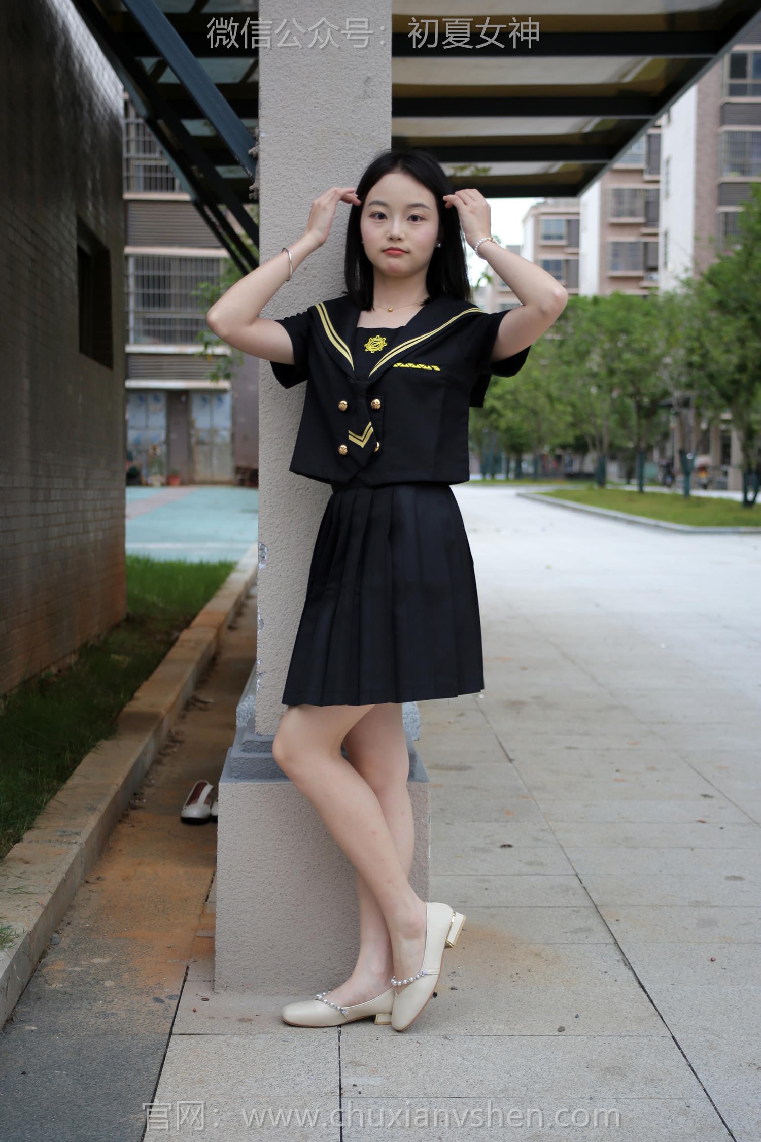 图片[60]-初夏女神 NO.216 双双 黑系水手服[100P] – 速更版-美库