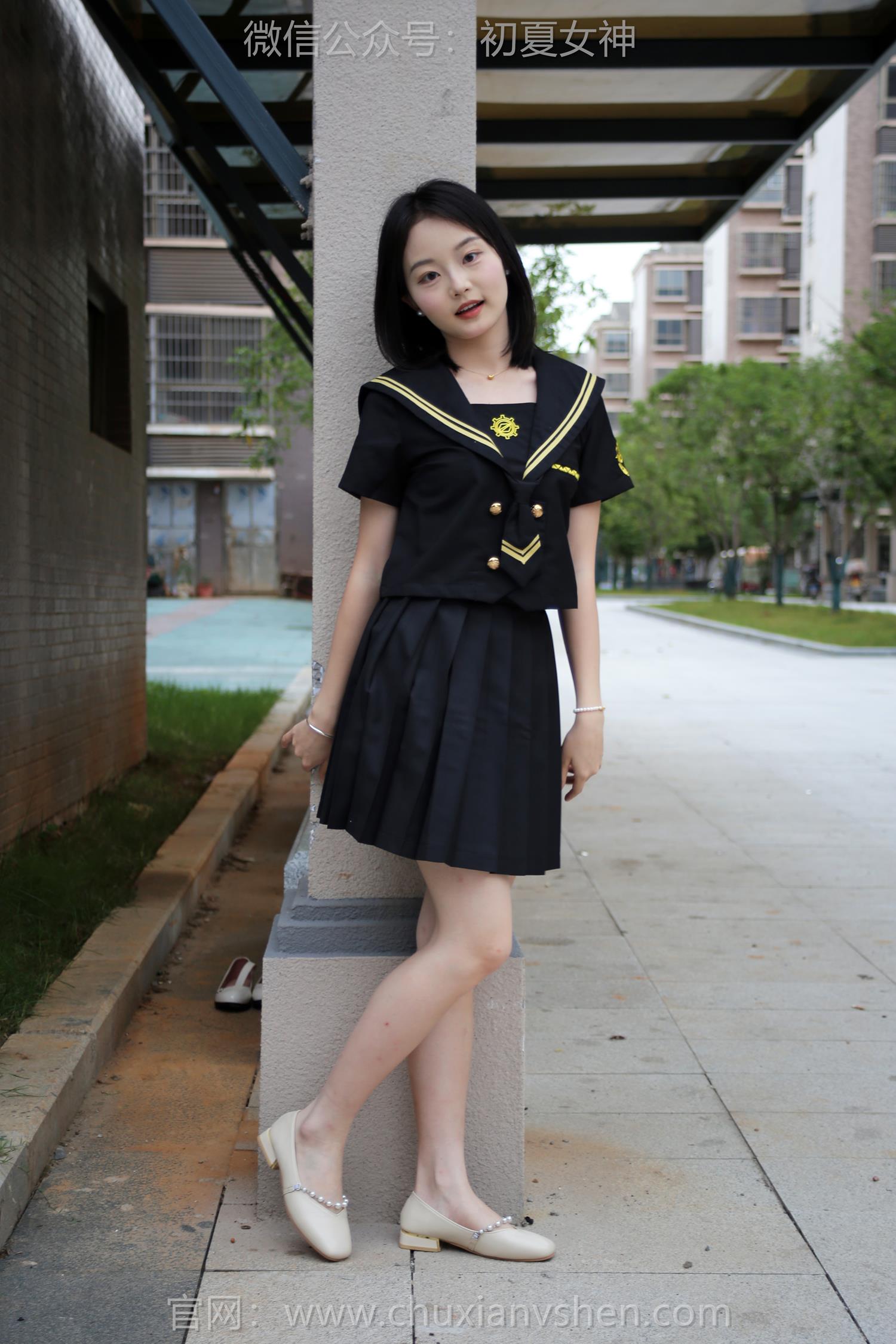 图片[62]-初夏女神 NO.216 双双 黑系水手服[100P] – 速更版-美库