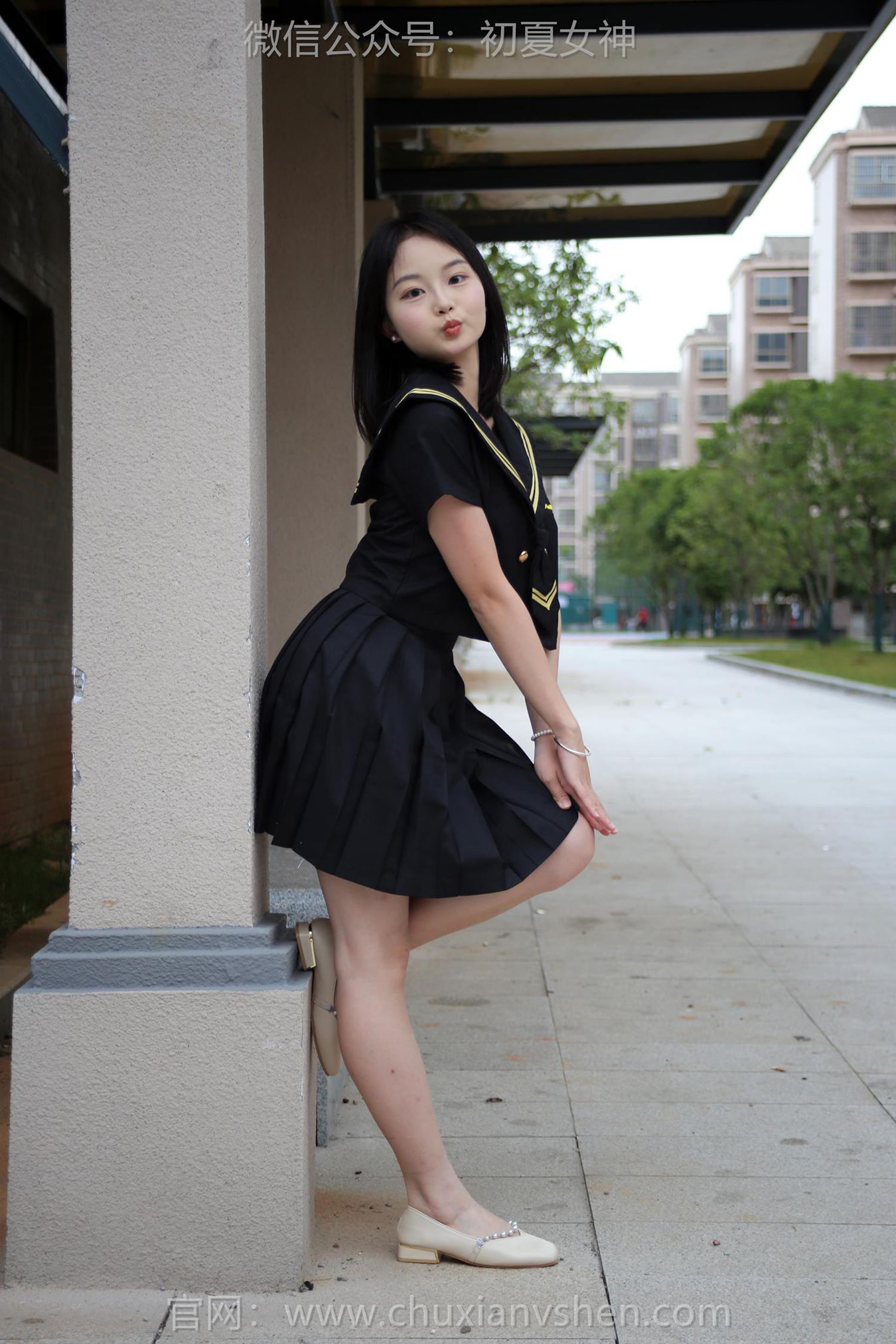 图片[71]-初夏女神 NO.216 双双 黑系水手服[100P] – 速更版-美库