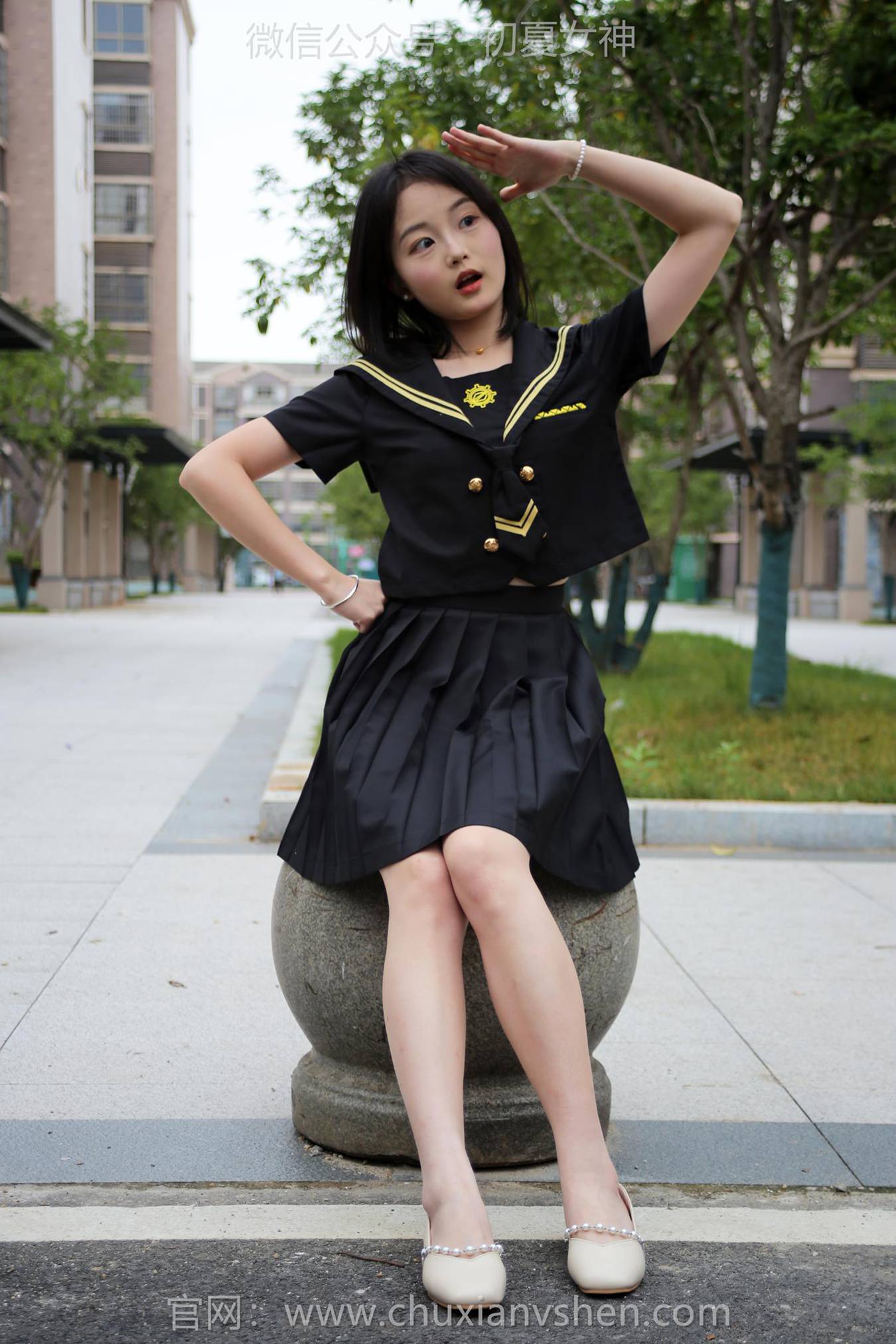 图片[80]-初夏女神 NO.216 双双 黑系水手服[100P] – 速更版-美库