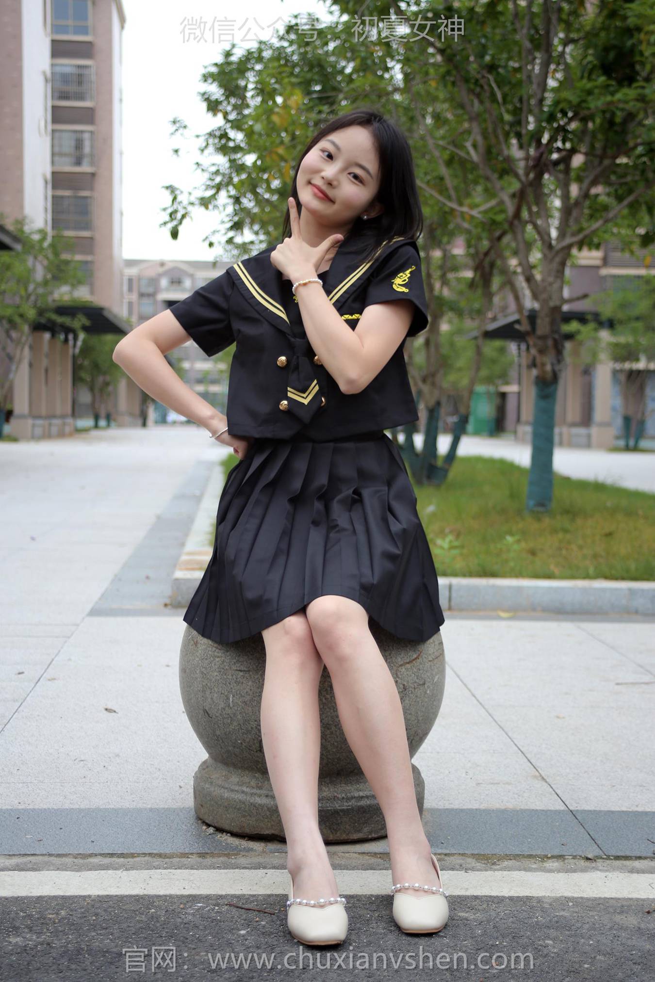 图片[82]-初夏女神 NO.216 双双 黑系水手服[100P] – 速更版-美库