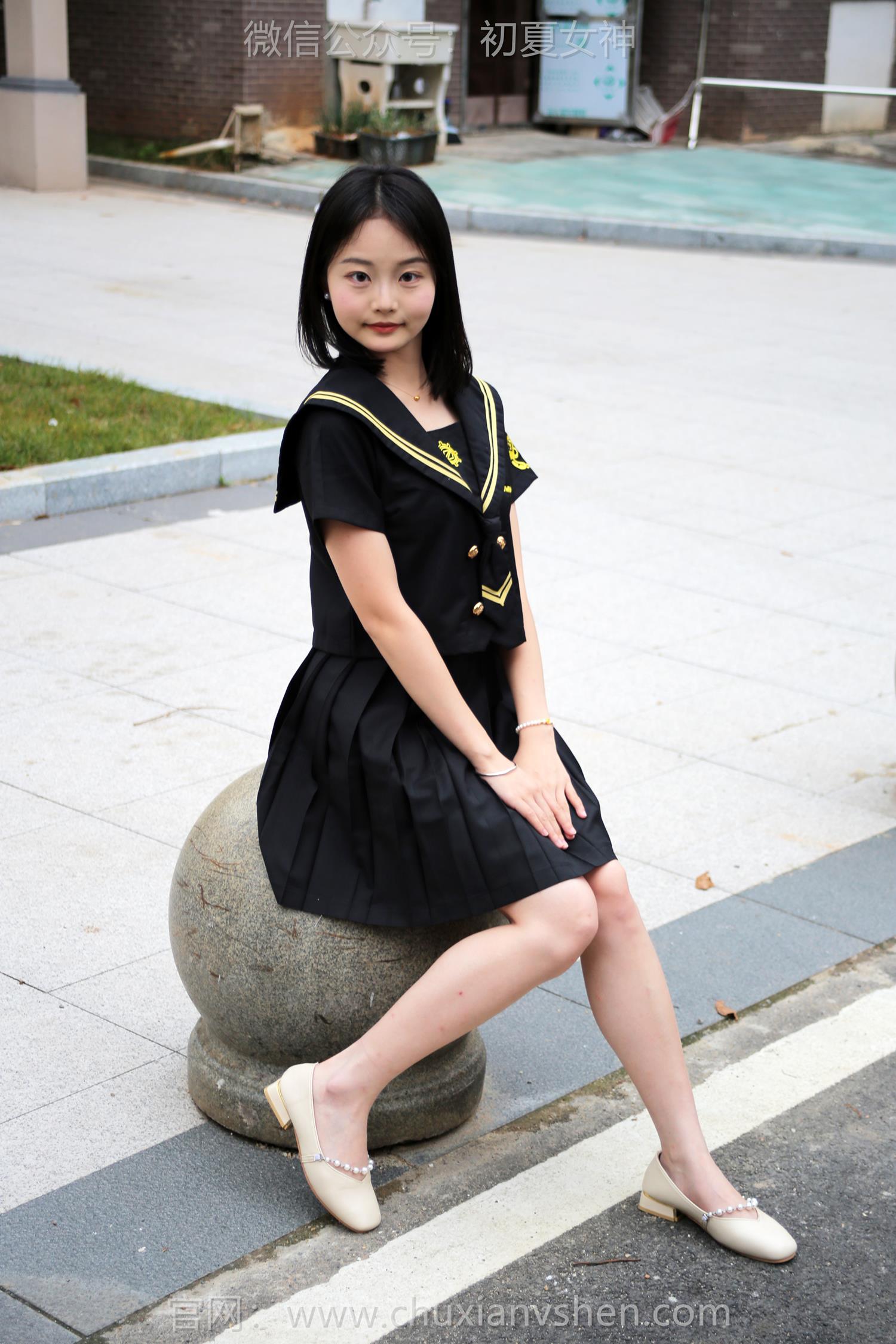 图片[85]-初夏女神 NO.216 双双 黑系水手服[100P] – 速更版-美库