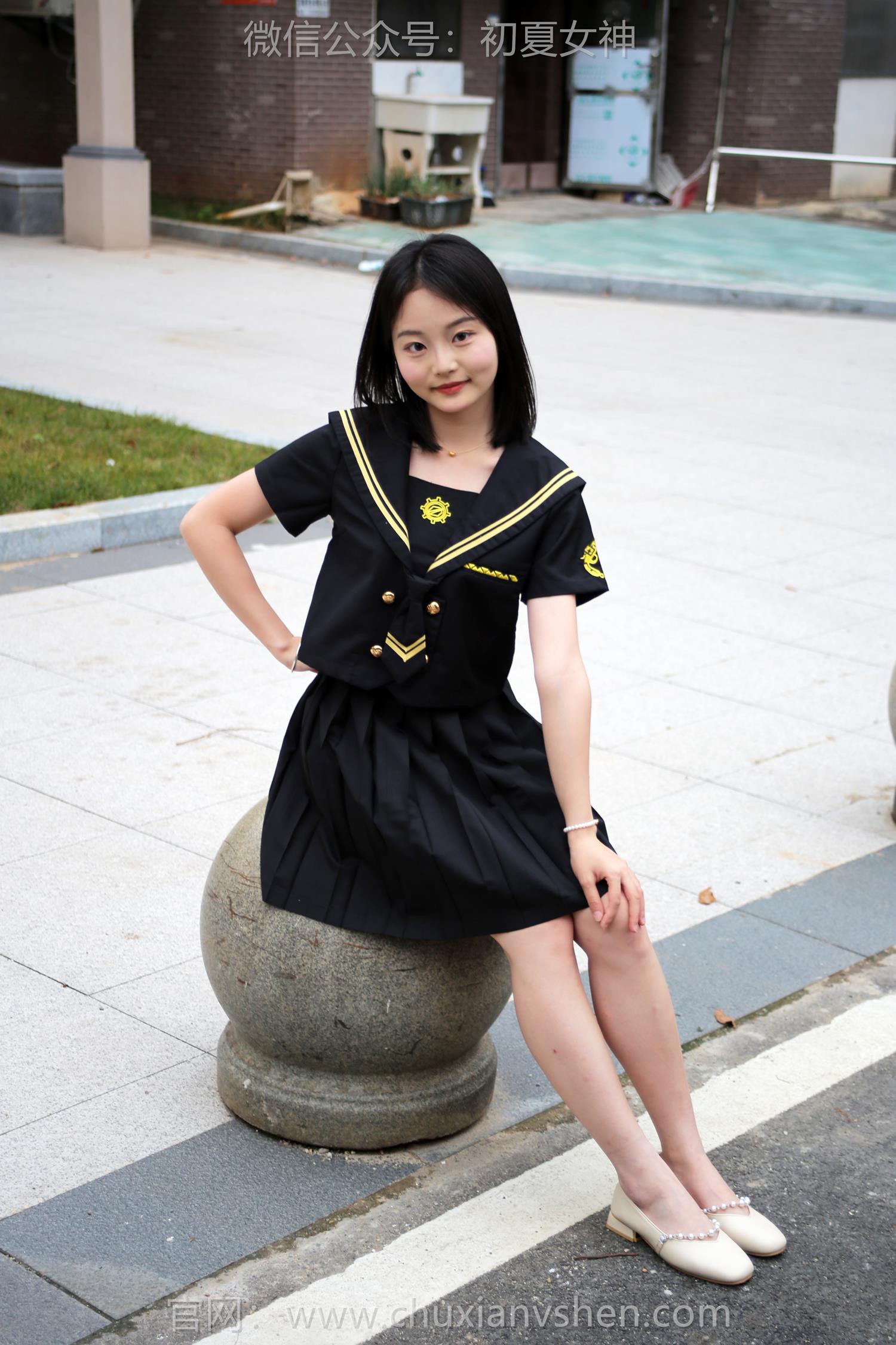 图片[86]-初夏女神 NO.216 双双 黑系水手服[100P] – 速更版-美库