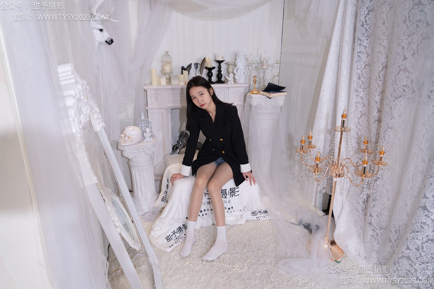 图片[113]-甜予摄影 NO.075 小桃-皮鞋、白棉袜、肉丝（脚尖加固款）[129P] – 速更版-美库