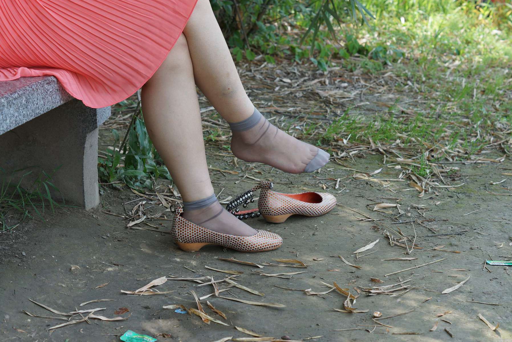 图片[10]-自由摄影 No.326 静静 水晶灰丝挑鞋 [65P] – 速更版-美库