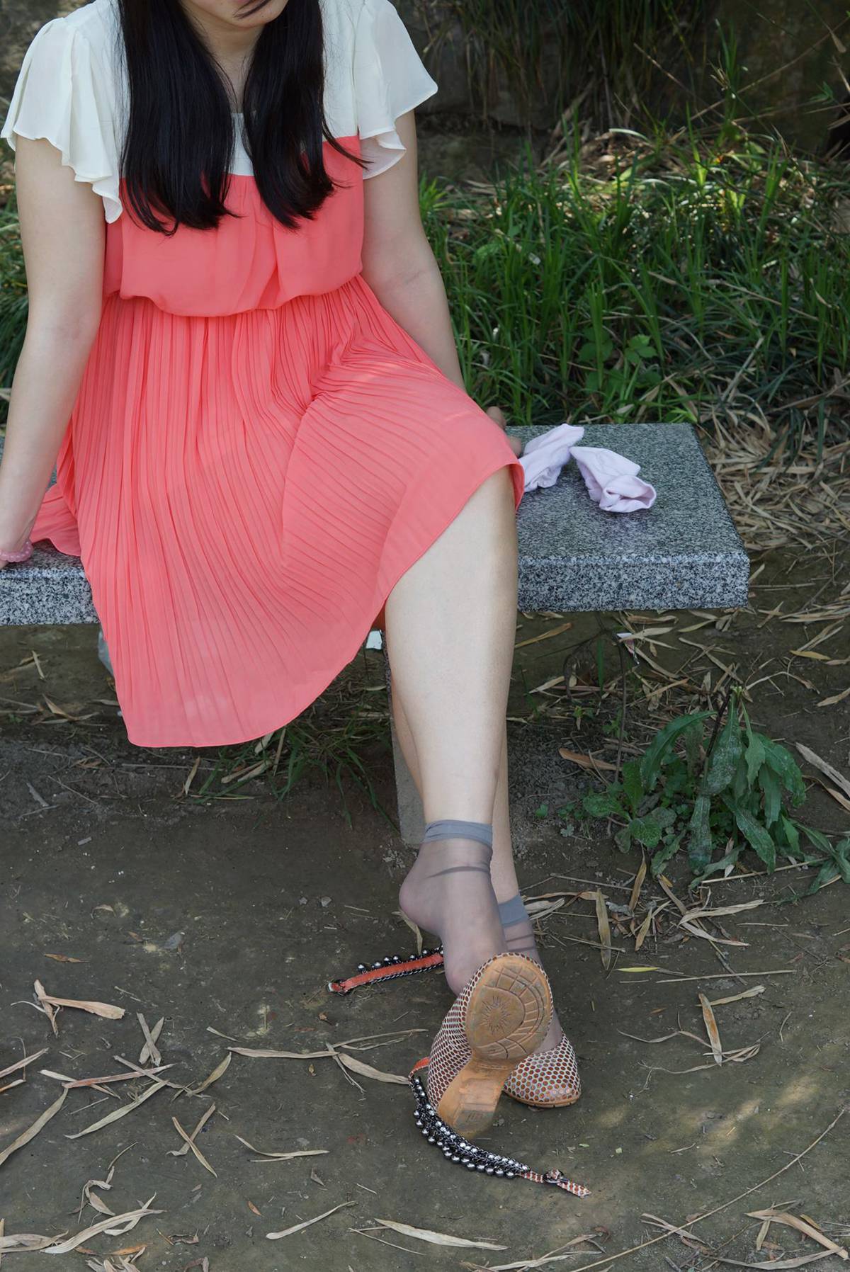 图片[35]-自由摄影 No.326 静静 水晶灰丝挑鞋 [65P] – 速更版-美库