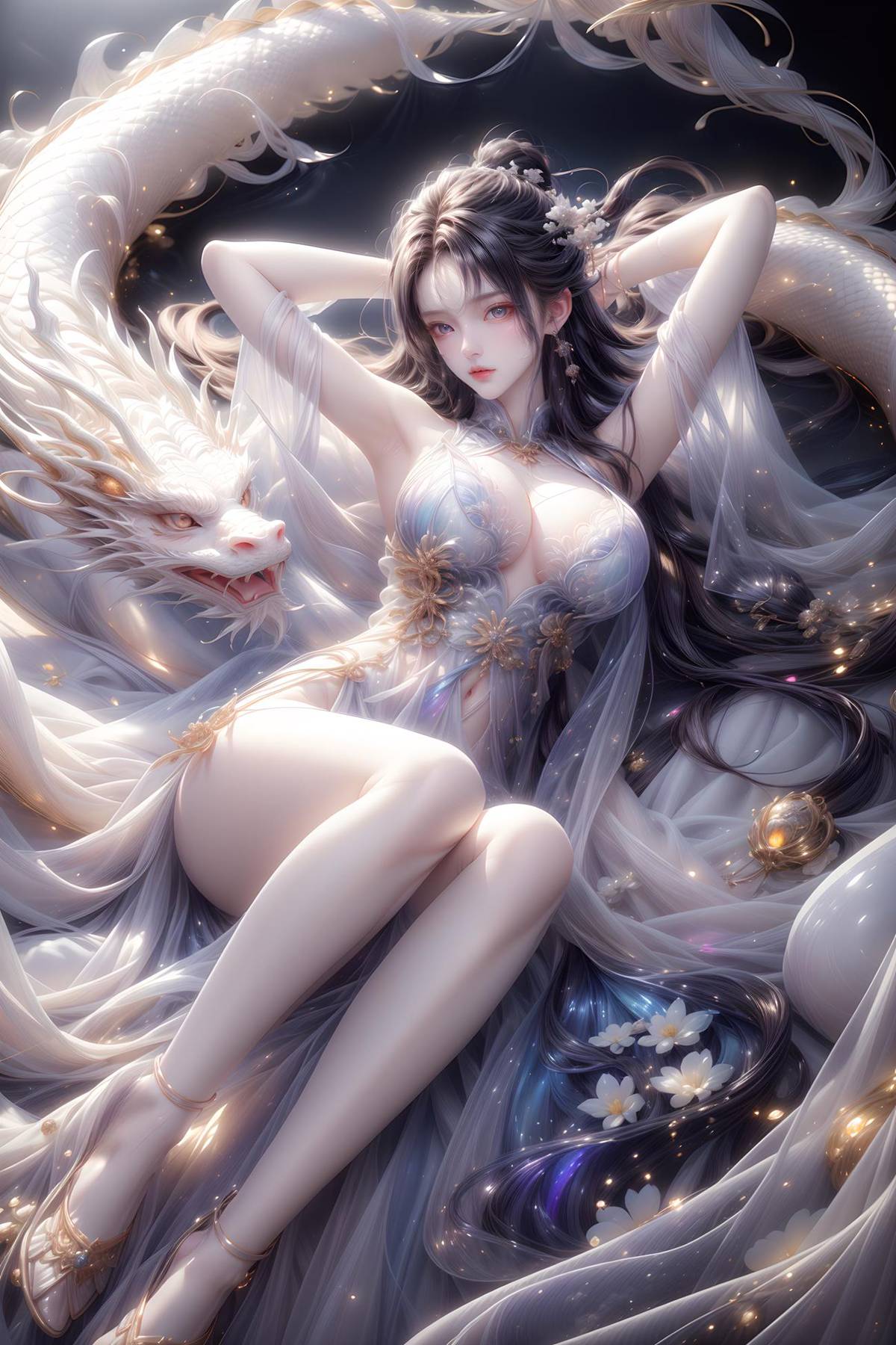 图片[10]-AI绘画 428 白龙和少女[70P] – 速更版-美库