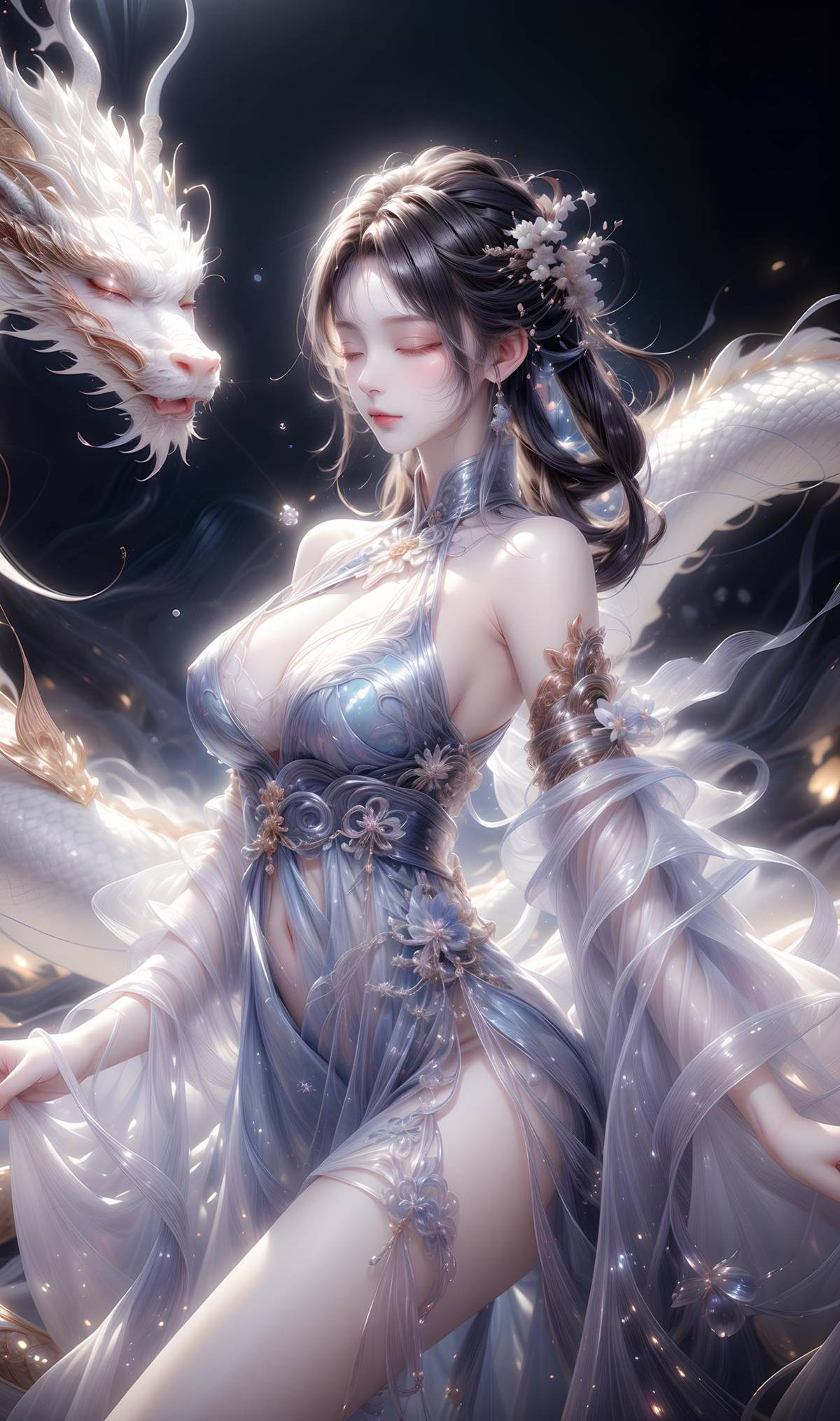 图片[11]-AI绘画 428 白龙和少女[70P] – 速更版-美库