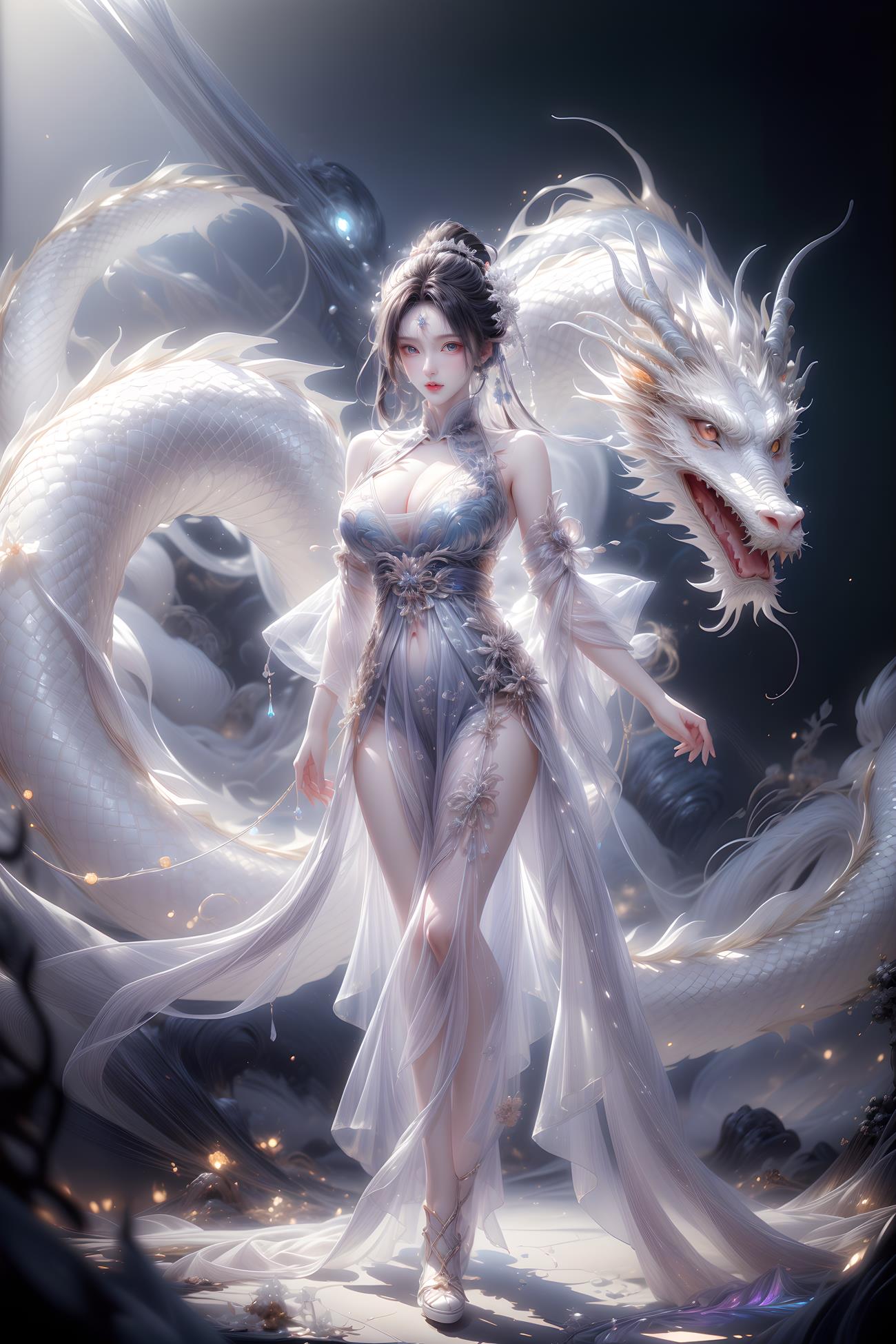 图片[20]-AI绘画 428 白龙和少女[70P] – 速更版-美库