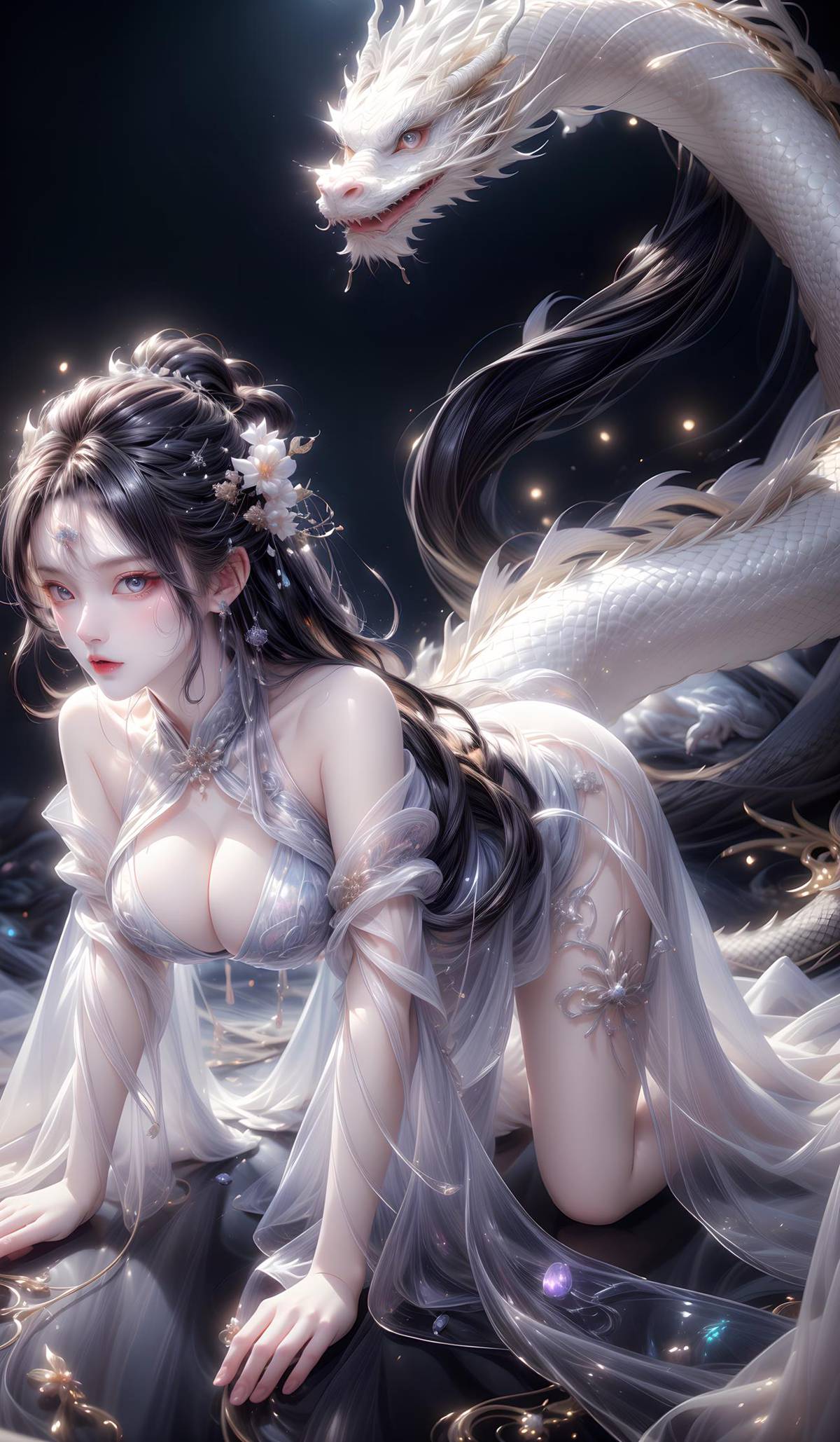 图片[30]-AI绘画 428 白龙和少女[70P] – 速更版-美库