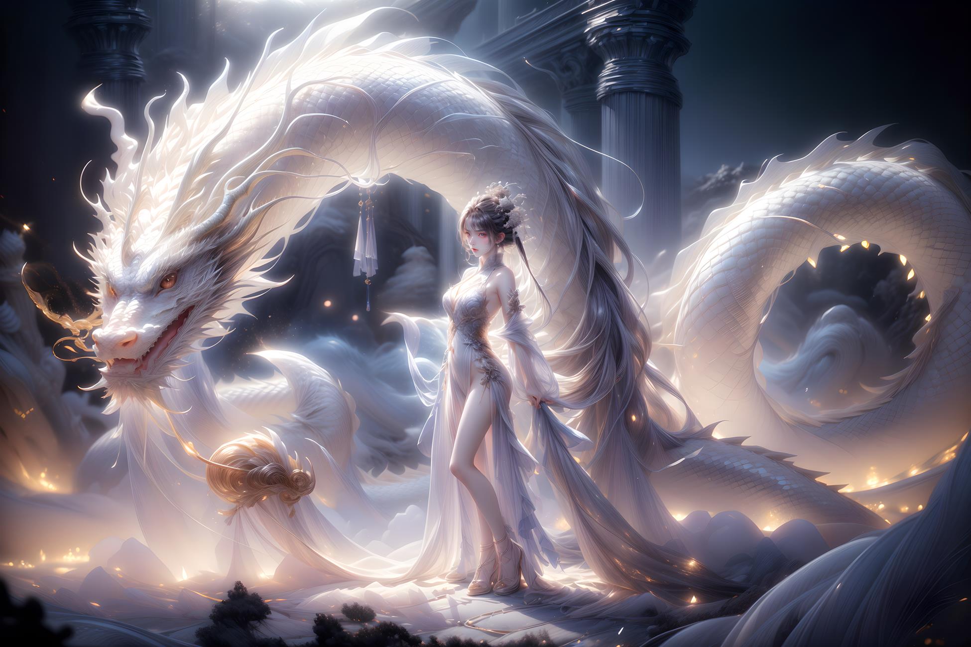 图片[33]-AI绘画 428 白龙和少女[70P] – 速更版-美库