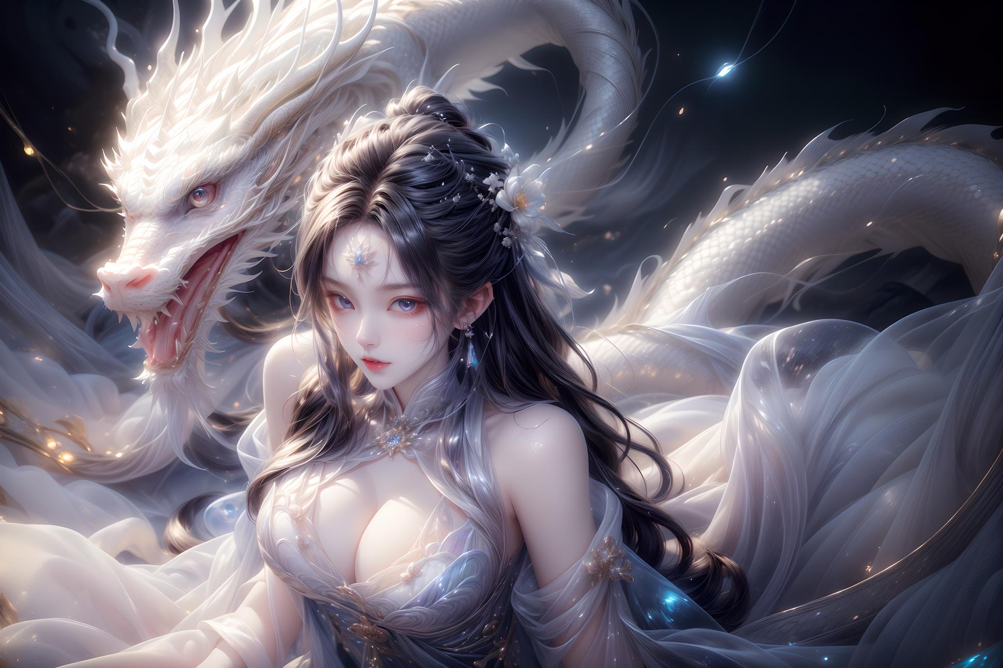 图片[34]-AI绘画 428 白龙和少女[70P] – 速更版-美库