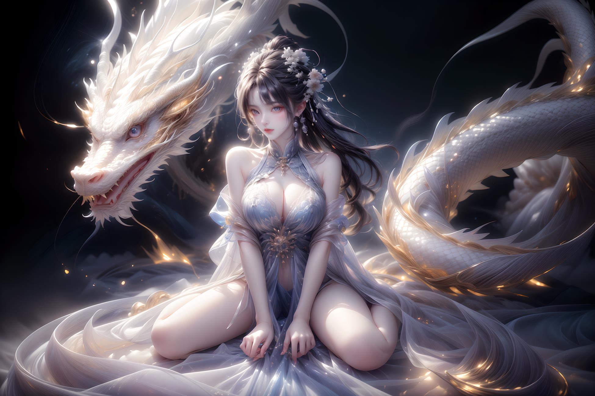 图片[35]-AI绘画 428 白龙和少女[70P] – 速更版-美库