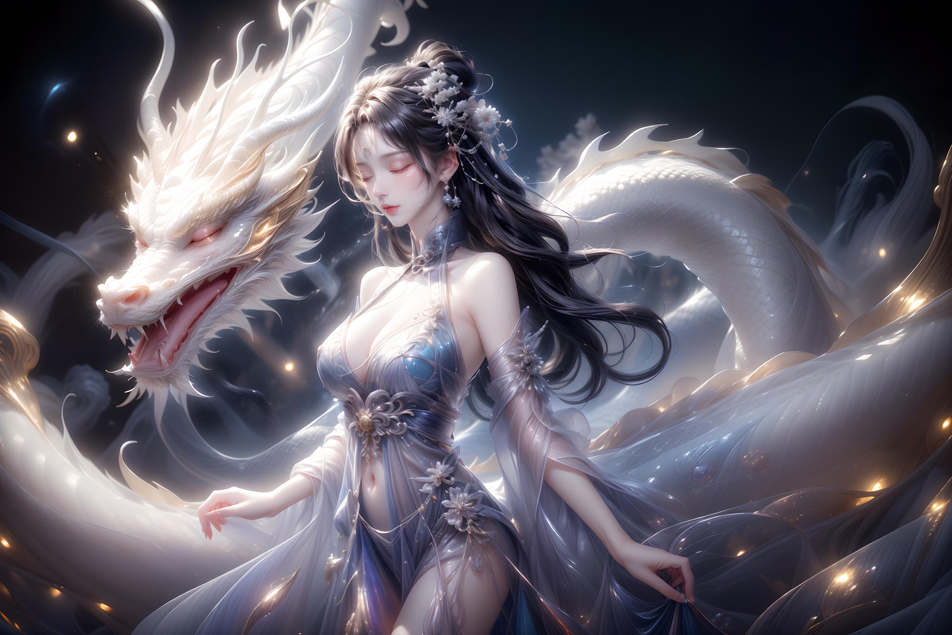 图片[37]-AI绘画 428 白龙和少女[70P] – 速更版-美库