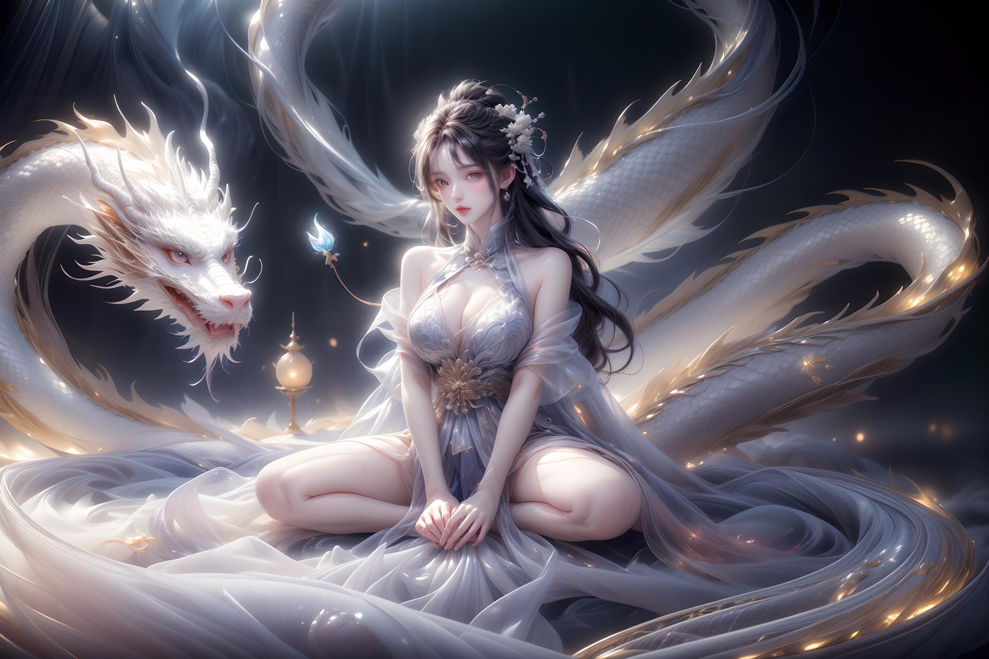 图片[43]-AI绘画 428 白龙和少女[70P] – 速更版-美库