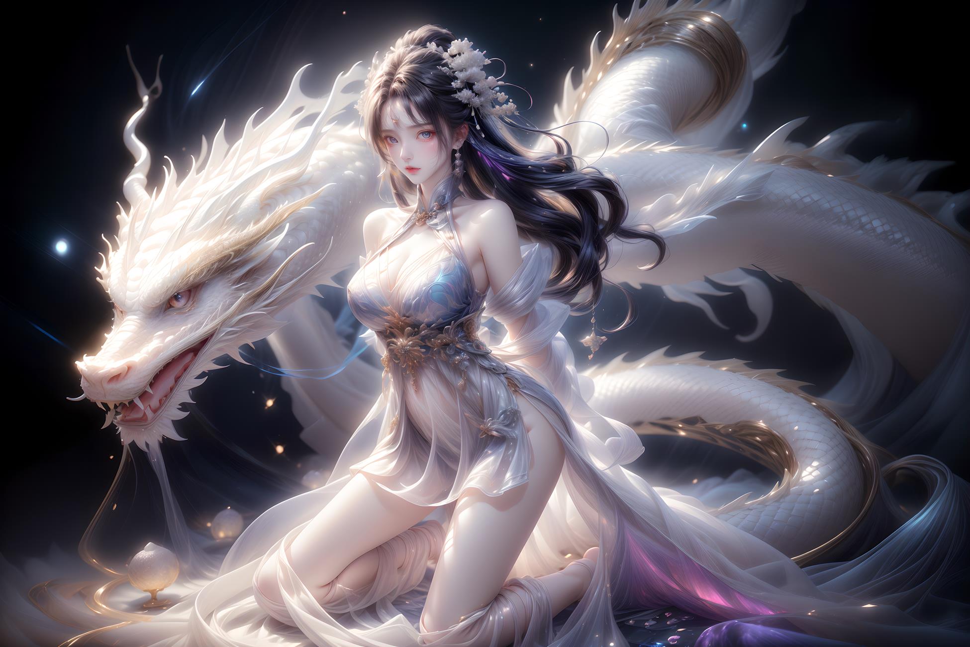 图片[46]-AI绘画 428 白龙和少女[70P] – 速更版-美库