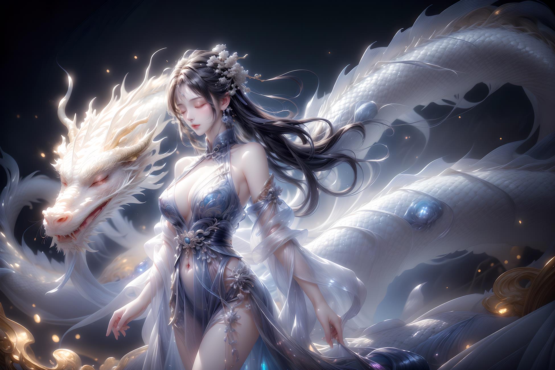 图片[48]-AI绘画 428 白龙和少女[70P] – 速更版-美库