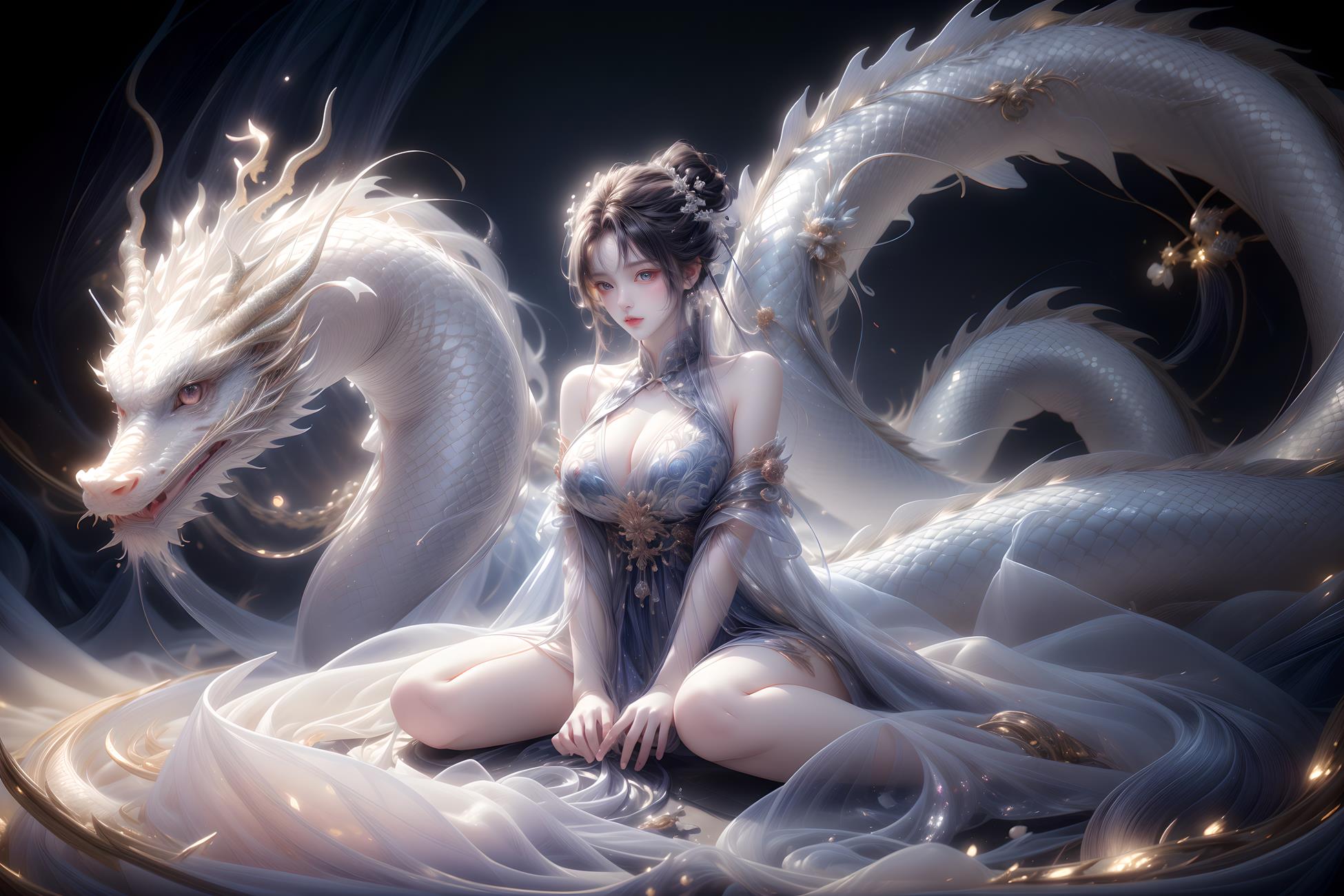 图片[50]-AI绘画 428 白龙和少女[70P] – 速更版-美库