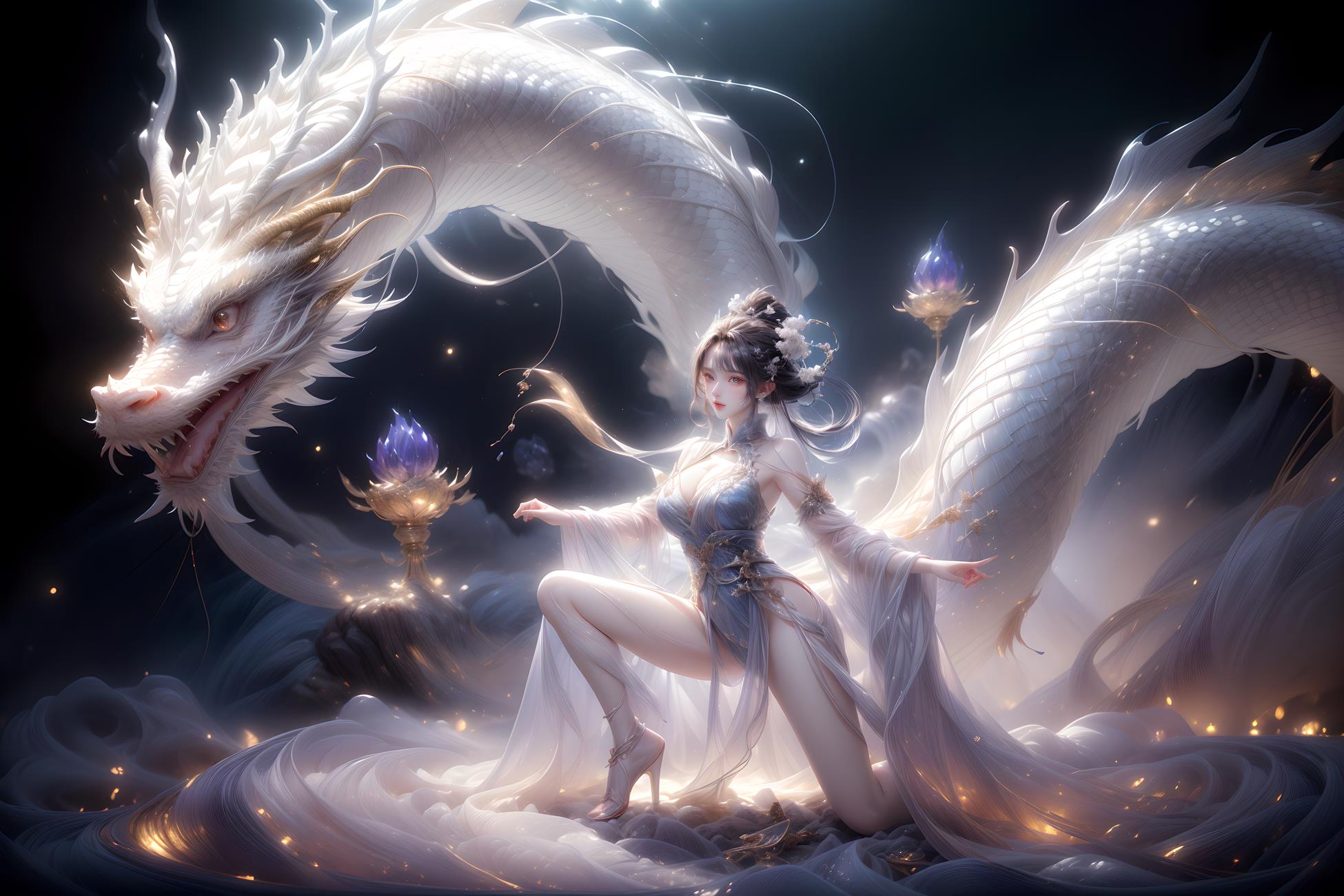 图片[53]-AI绘画 428 白龙和少女[70P] – 速更版-美库