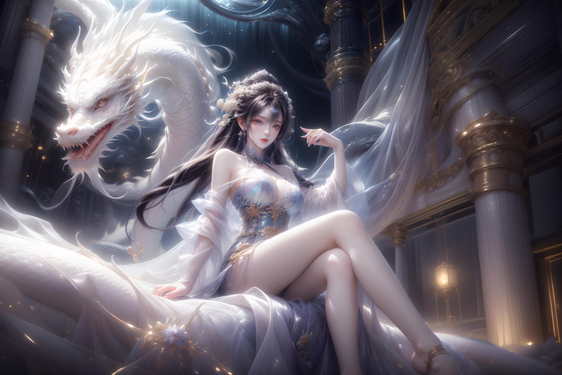 图片[55]-AI绘画 428 白龙和少女[70P] – 速更版-美库