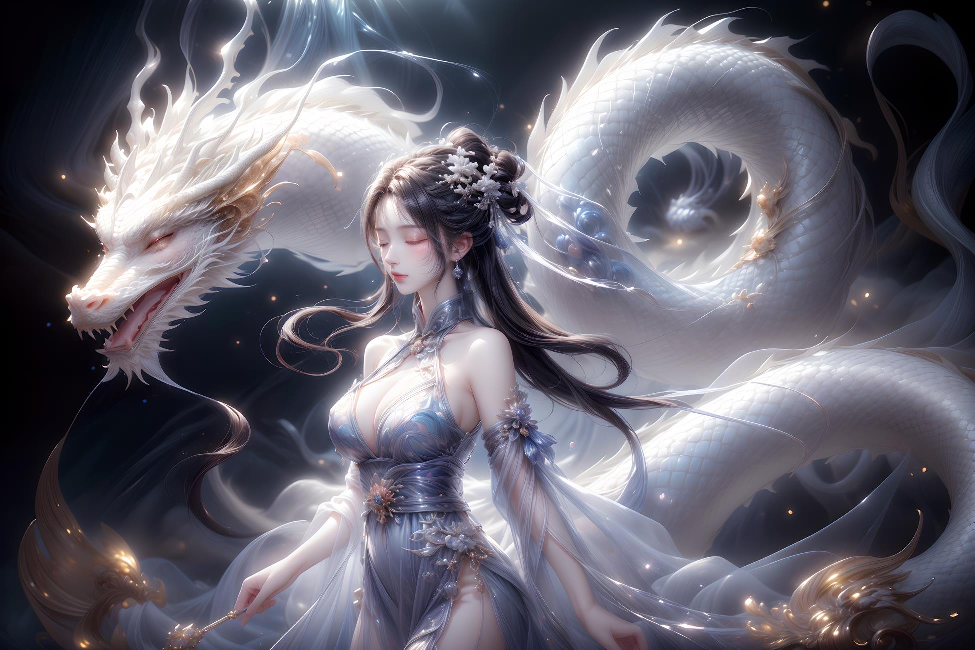 图片[56]-AI绘画 428 白龙和少女[70P] – 速更版-美库