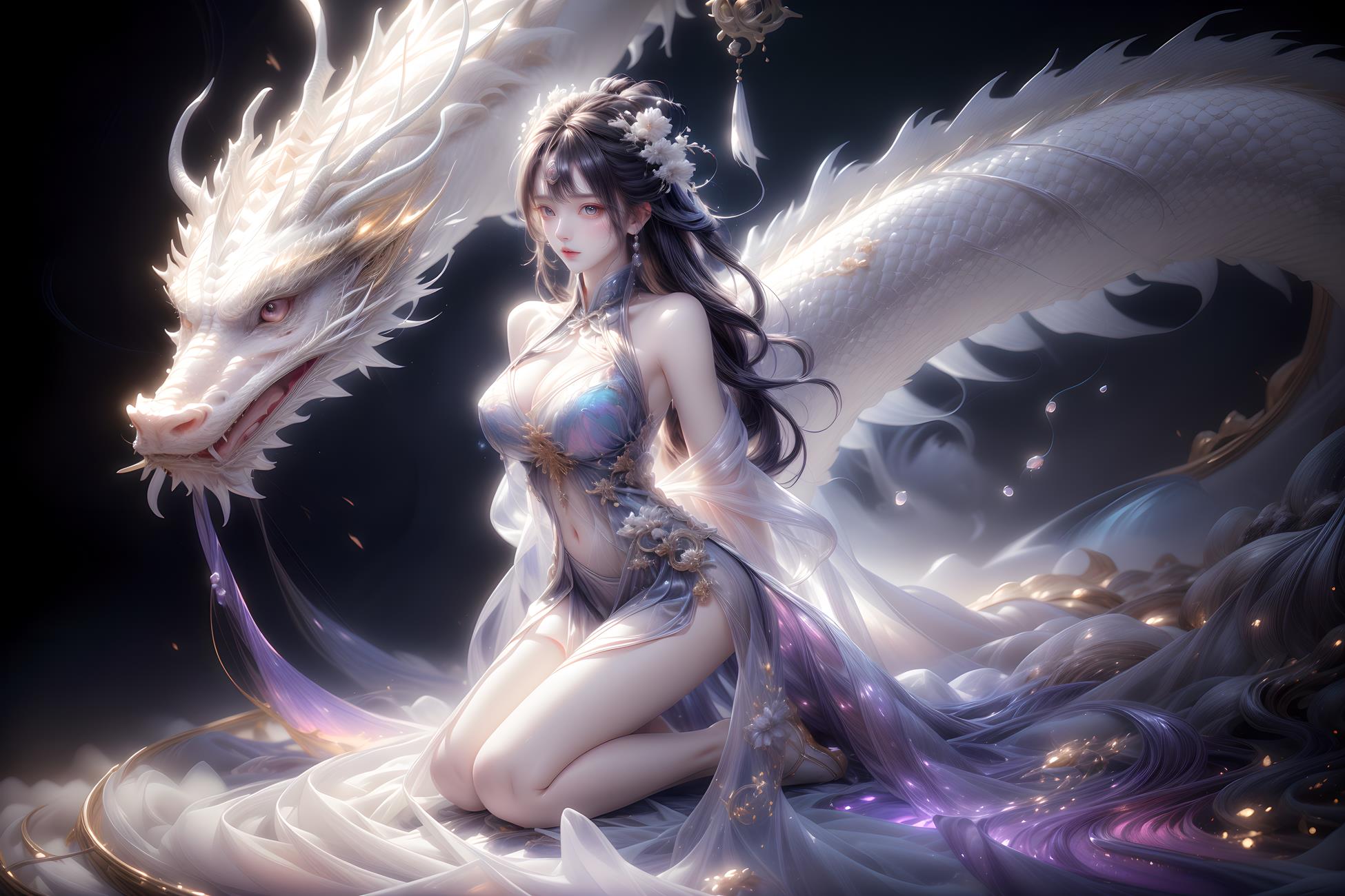 图片[59]-AI绘画 428 白龙和少女[70P] – 速更版-美库