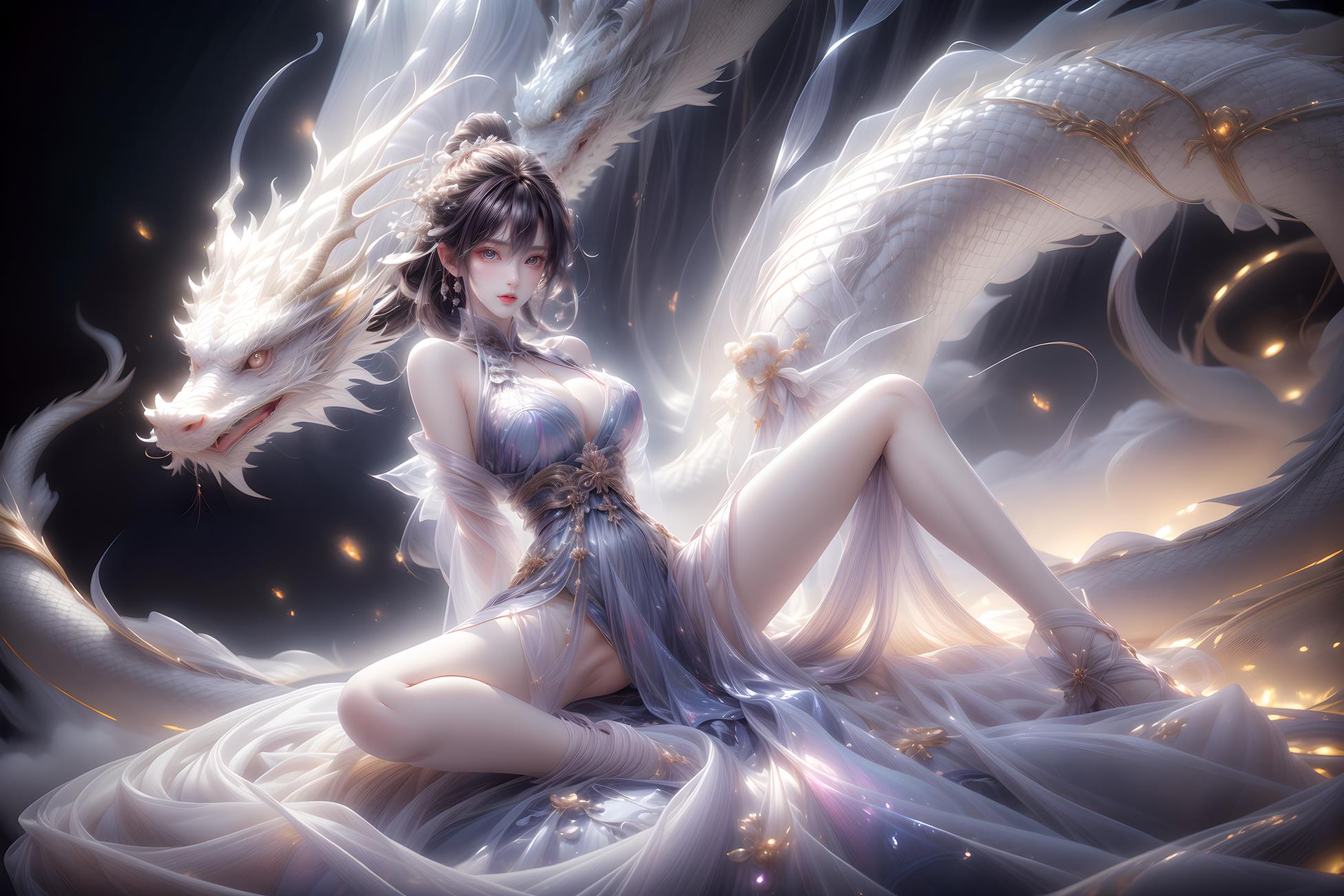 图片[61]-AI绘画 428 白龙和少女[70P] – 速更版-美库