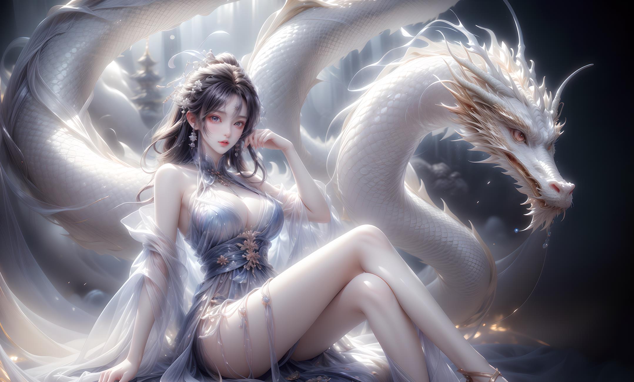 图片[63]-AI绘画 428 白龙和少女[70P] – 速更版-美库